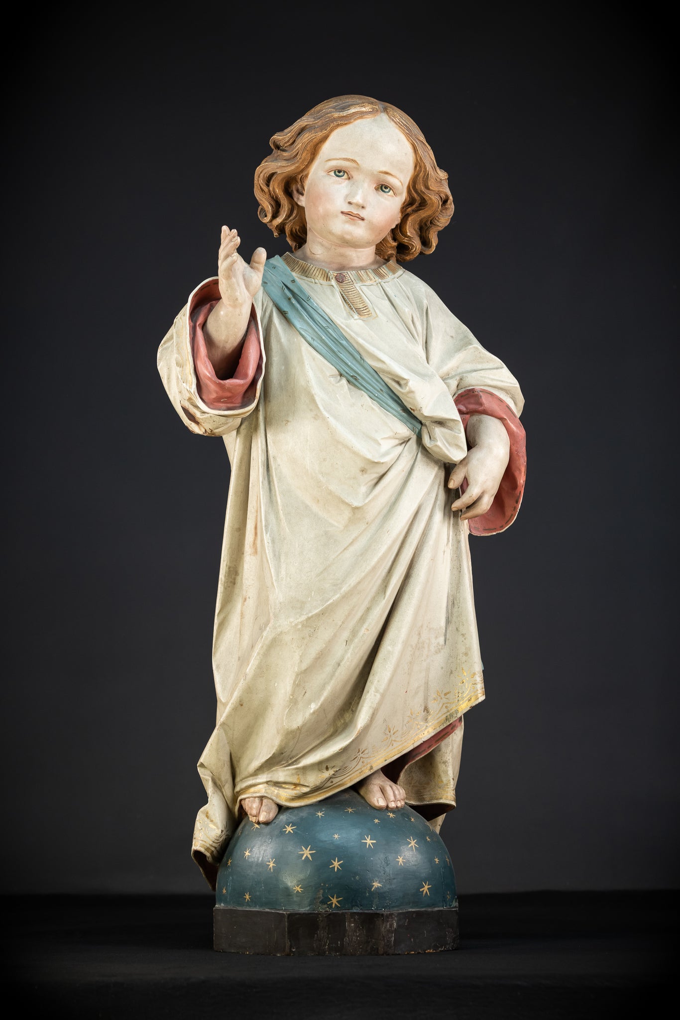 Infant Jesus of Prague Wooden Statue | 1800s Antique | 33.5" / 85 cm