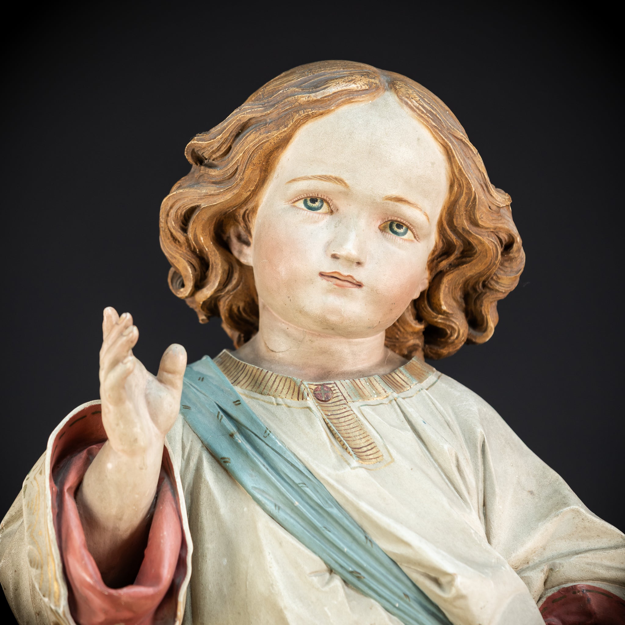 Infant Jesus of Prague Wooden Statue | 1800s Antique | 33.5" / 85 cm