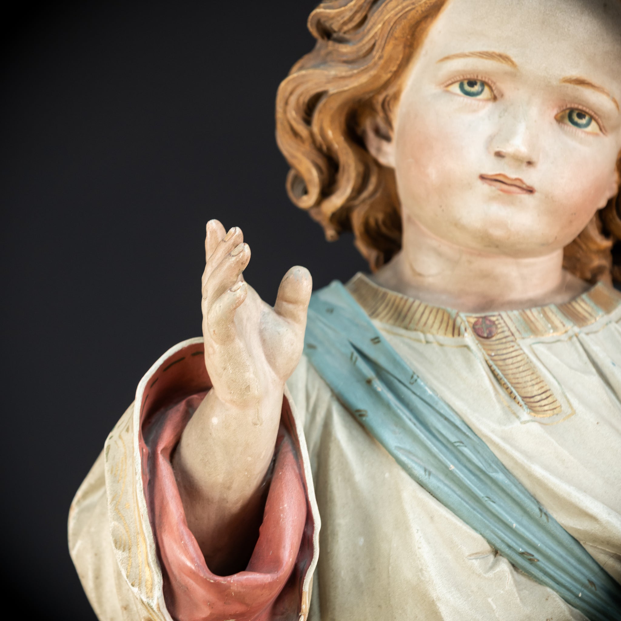 Infant Jesus of Prague Wooden Statue | 1800s Antique | 33.5" / 85 cm