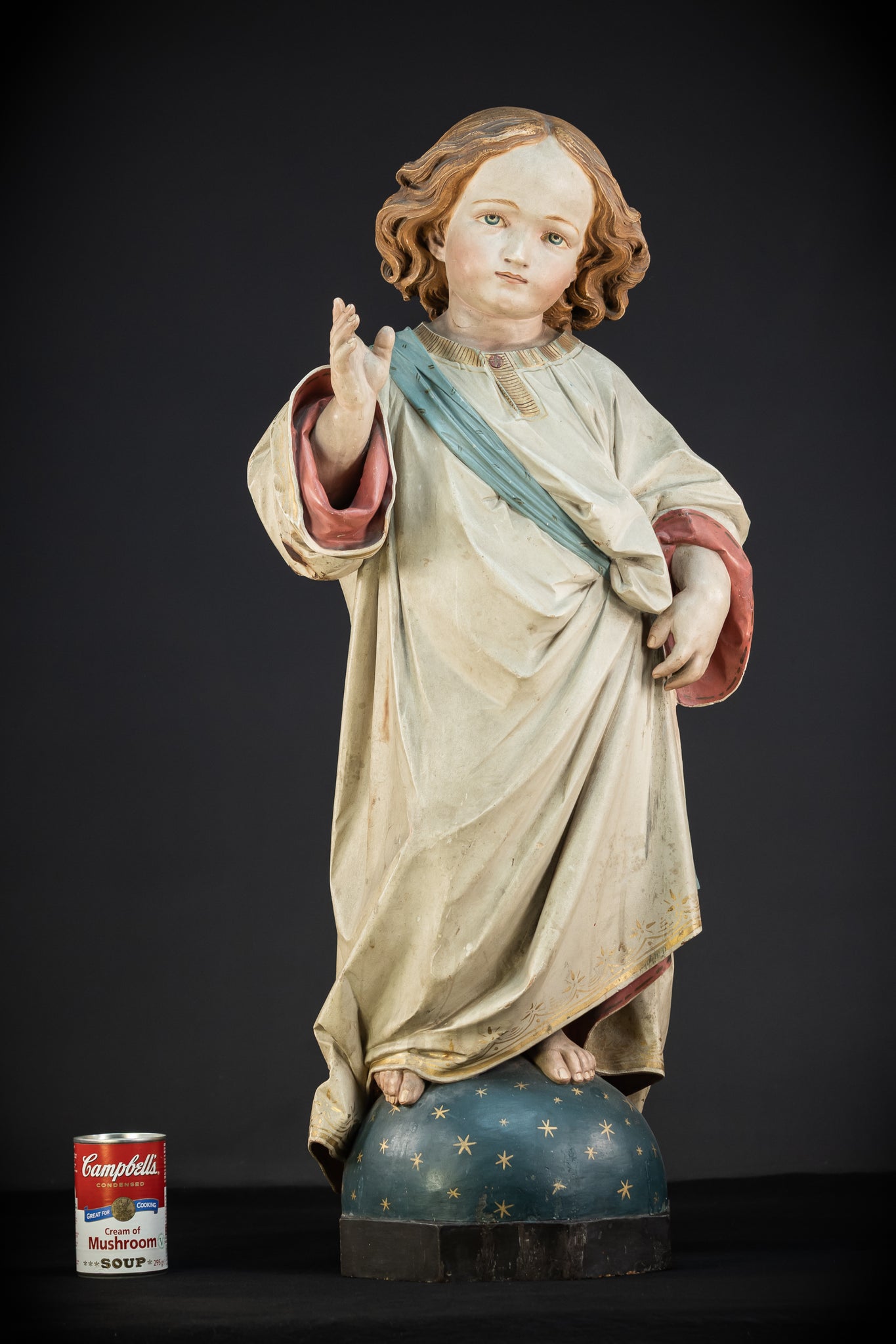 Infant Jesus of Prague Wooden Statue | 1800s Antique | 33.5" / 85 cm