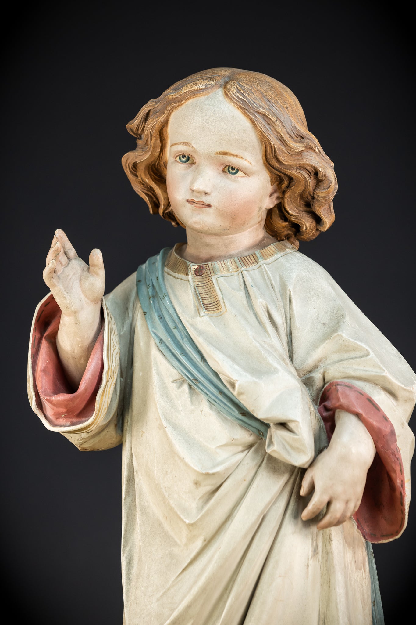 Infant Jesus of Prague Wooden Statue | 1800s Antique | 33.5" / 85 cm