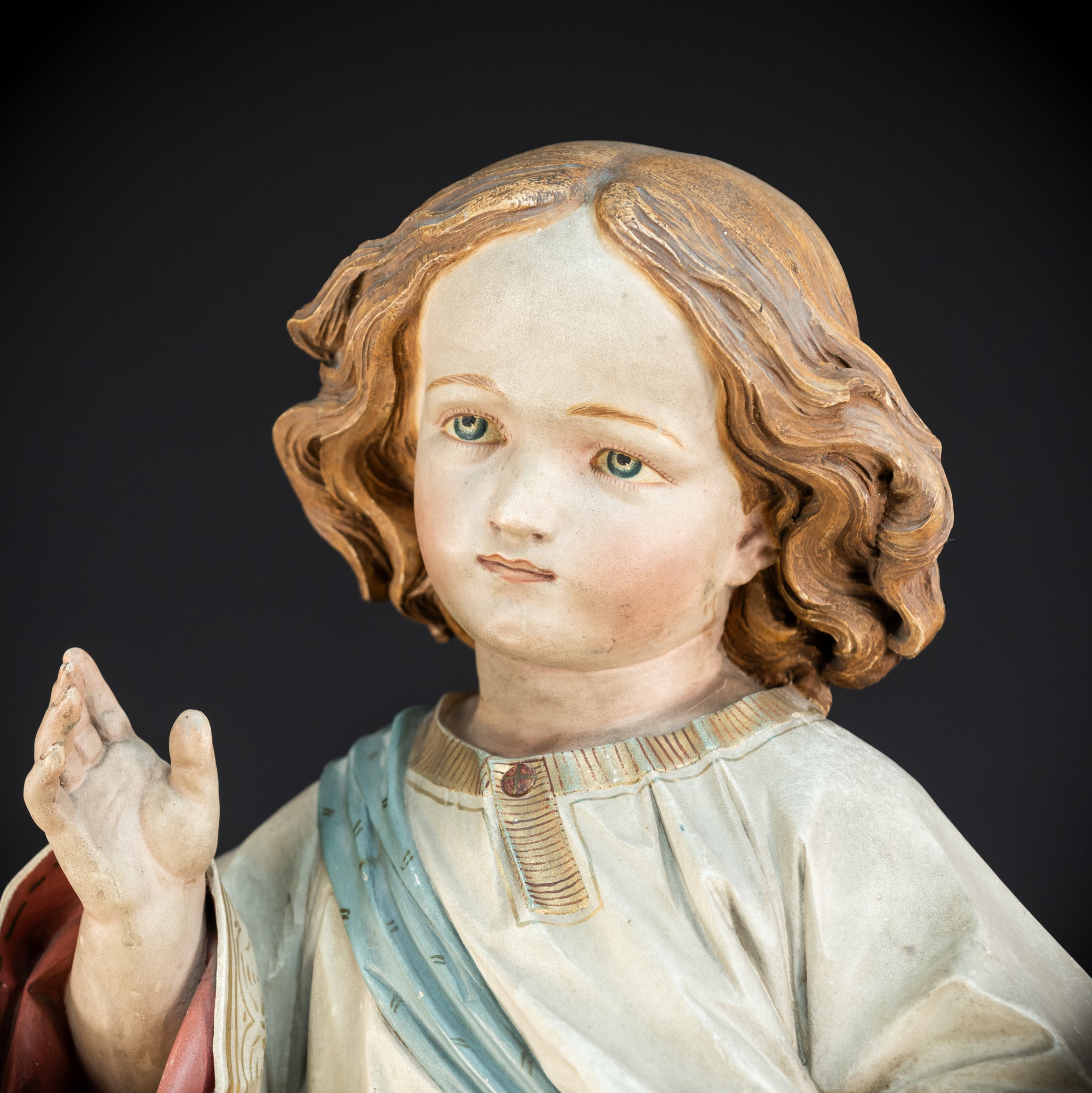 Infant Jesus of Prague Wooden Statue | 1800s Antique | 33.5" / 85 cm