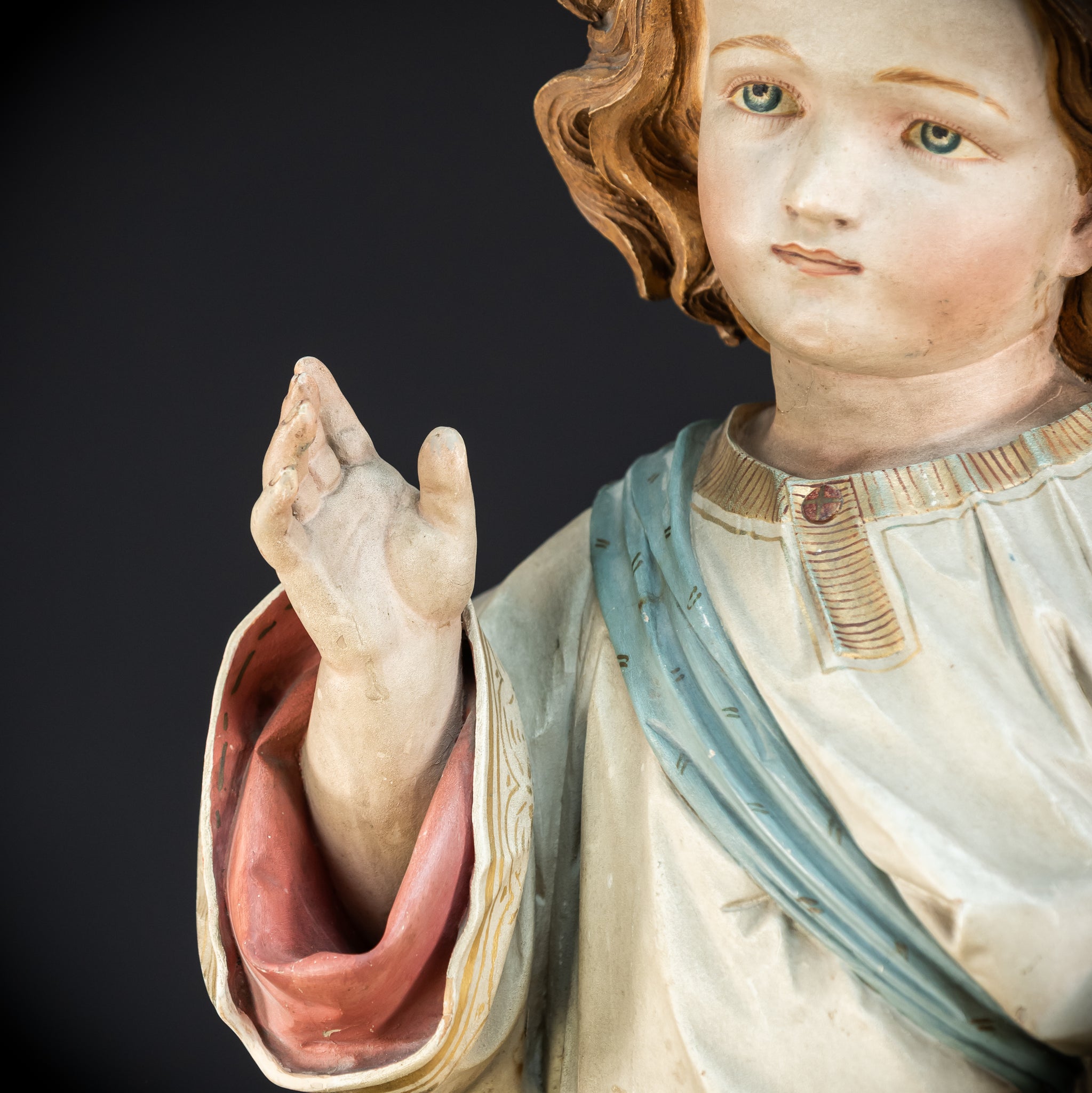 Infant Jesus of Prague Wooden Statue | 1800s Antique | 33.5" / 85 cm