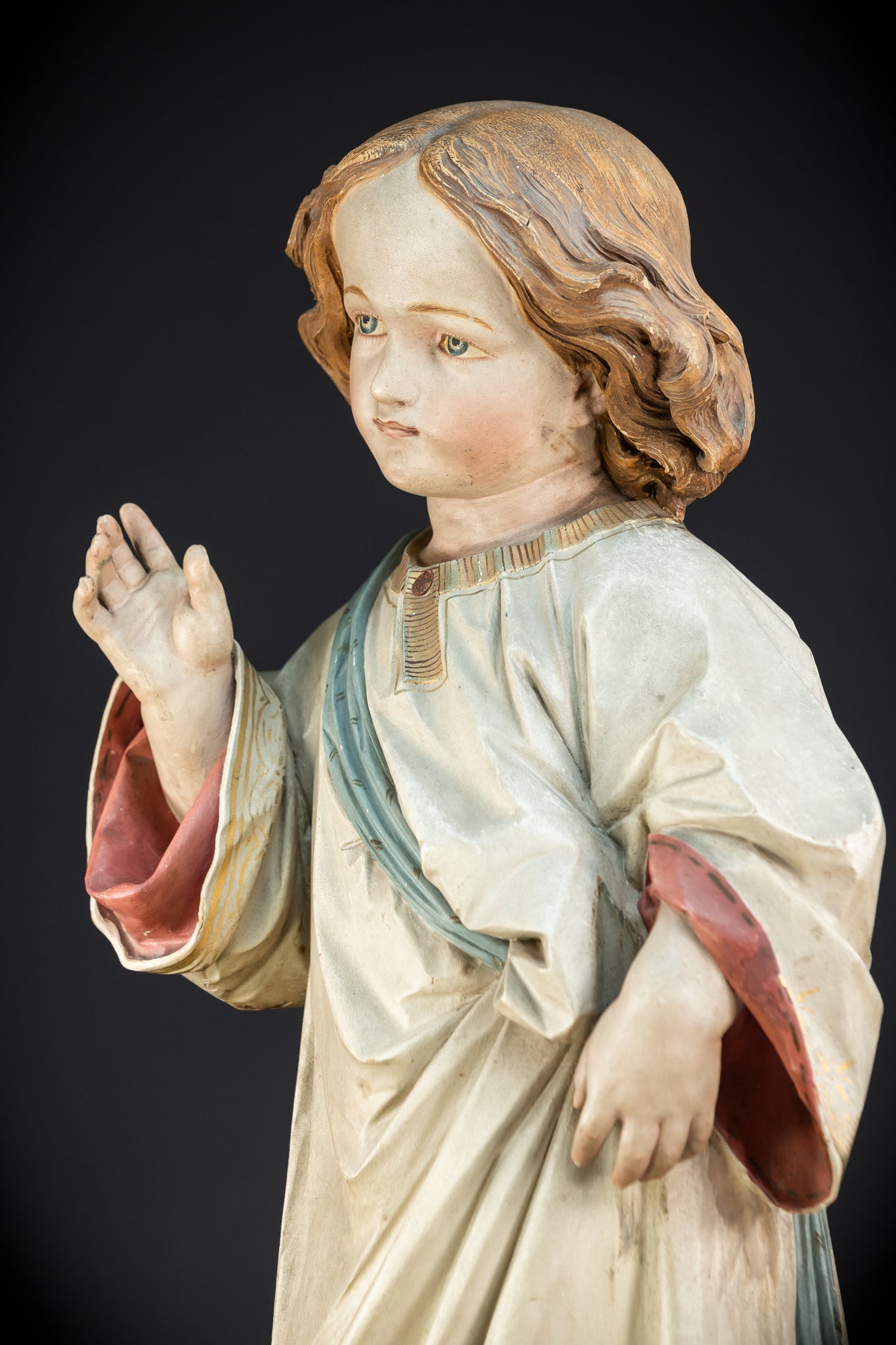Infant Jesus of Prague Wooden Statue | 1800s Antique | 33.5" / 85 cm