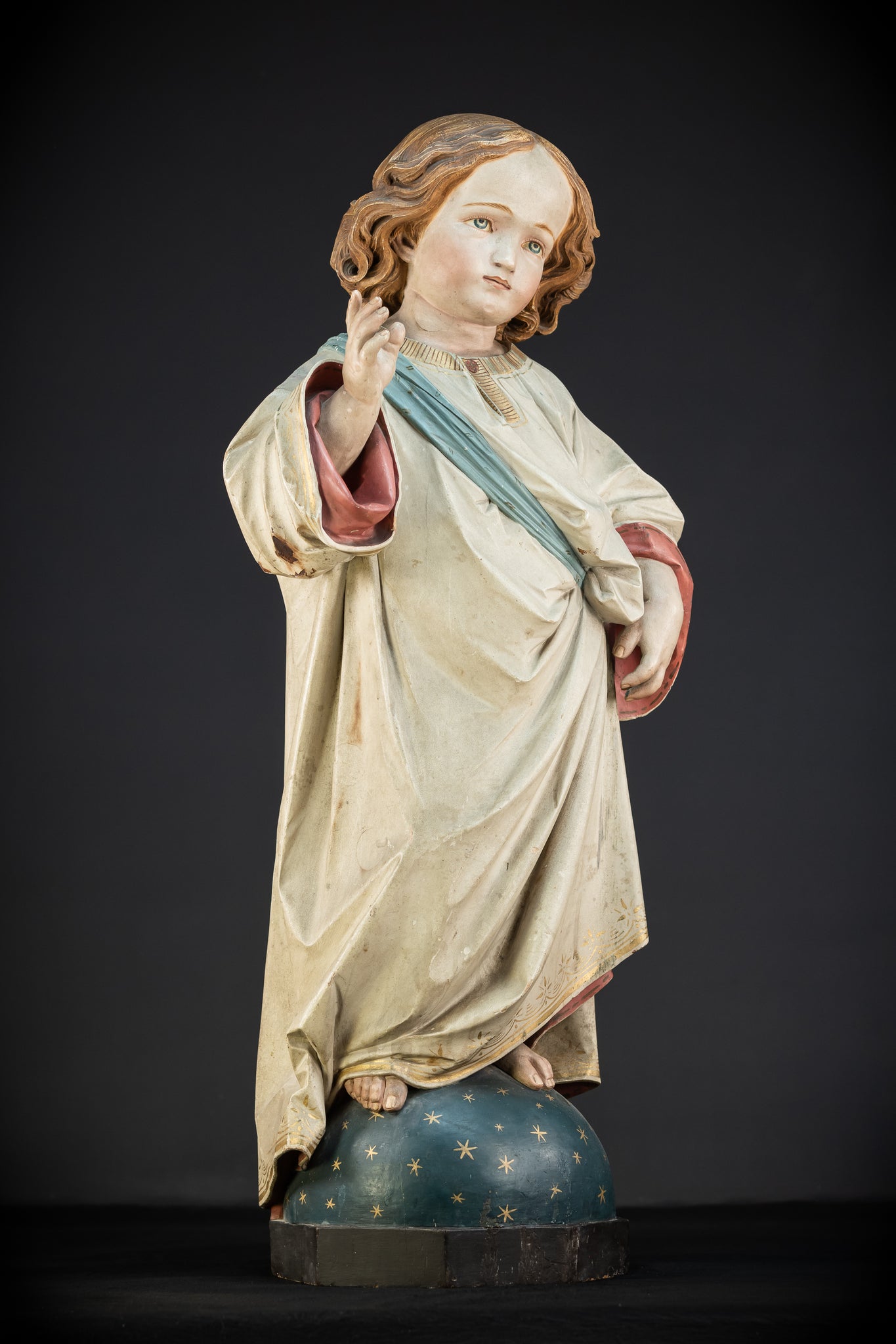 Infant Jesus of Prague Wooden Statue | 1800s Antique | 33.5" / 85 cm