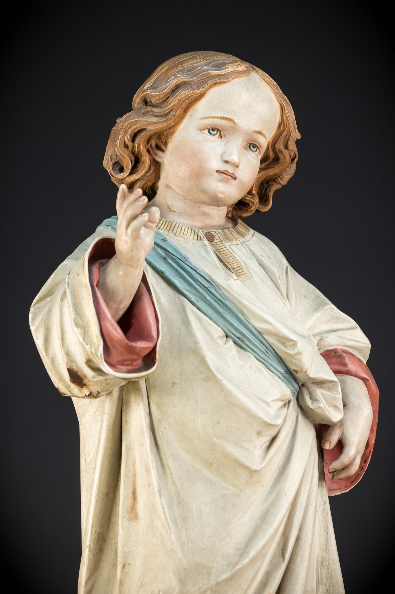Infant Jesus of Prague Wooden Statue | 1800s Antique | 33.5" / 85 cm