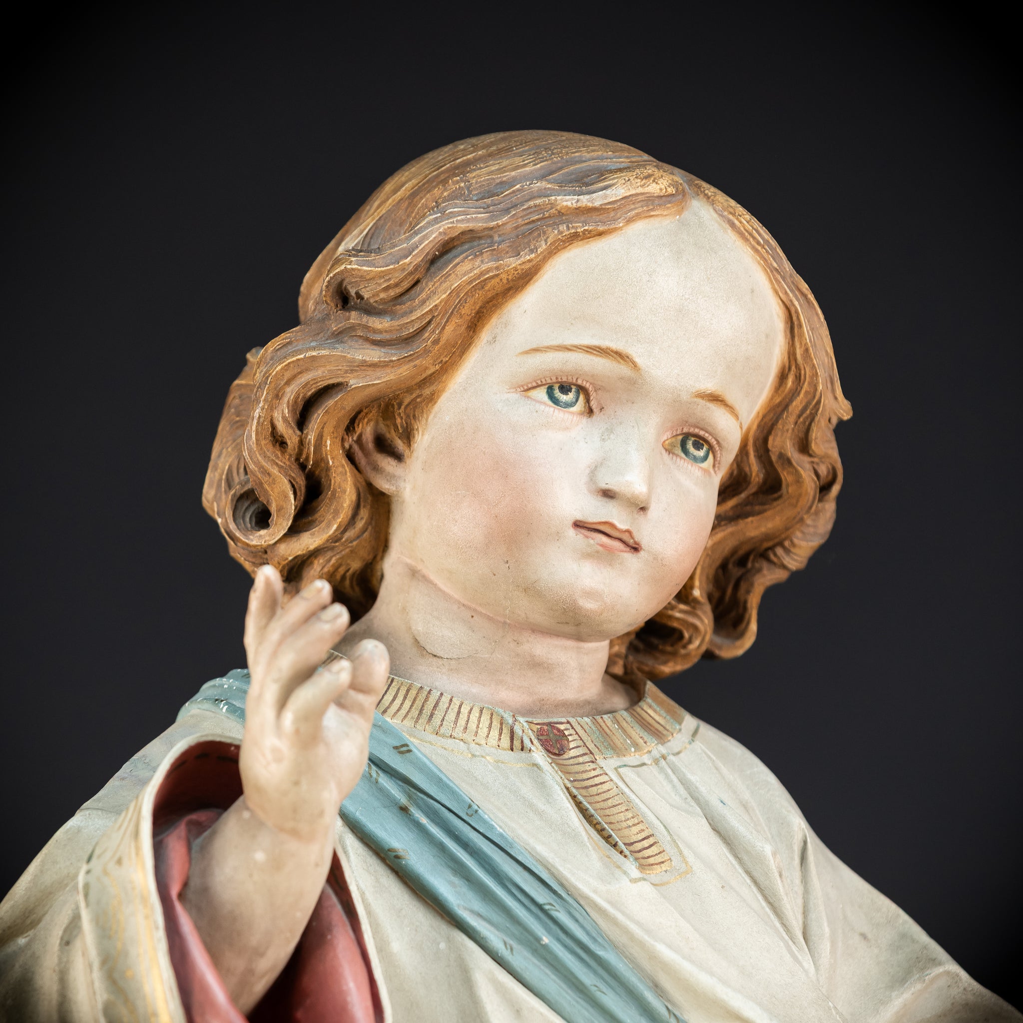 Infant Jesus of Prague Wooden Statue | 1800s Antique | 33.5" / 85 cm