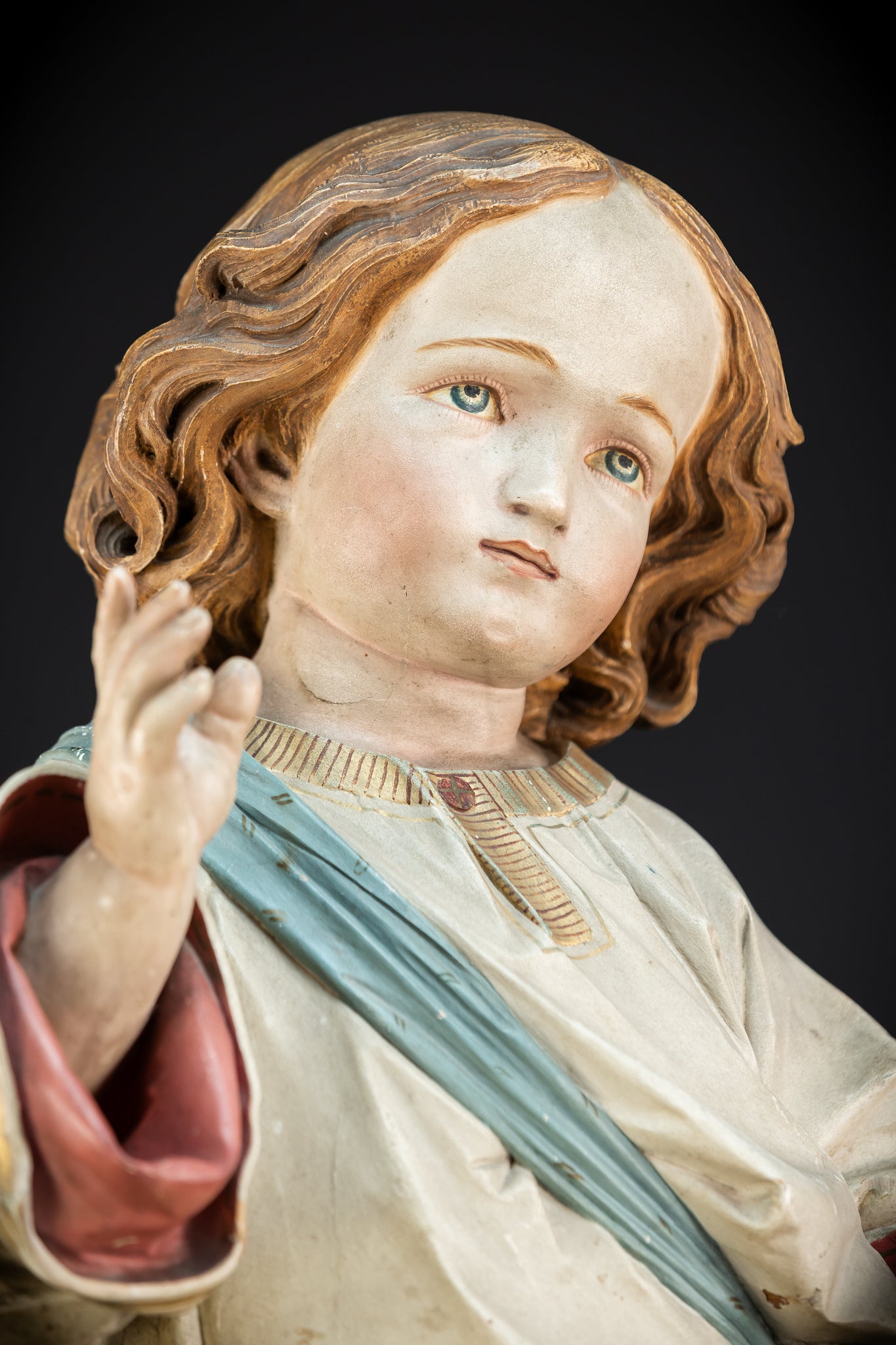 Infant Jesus of Prague Wooden Statue | 1800s Antique | 33.5" / 85 cm