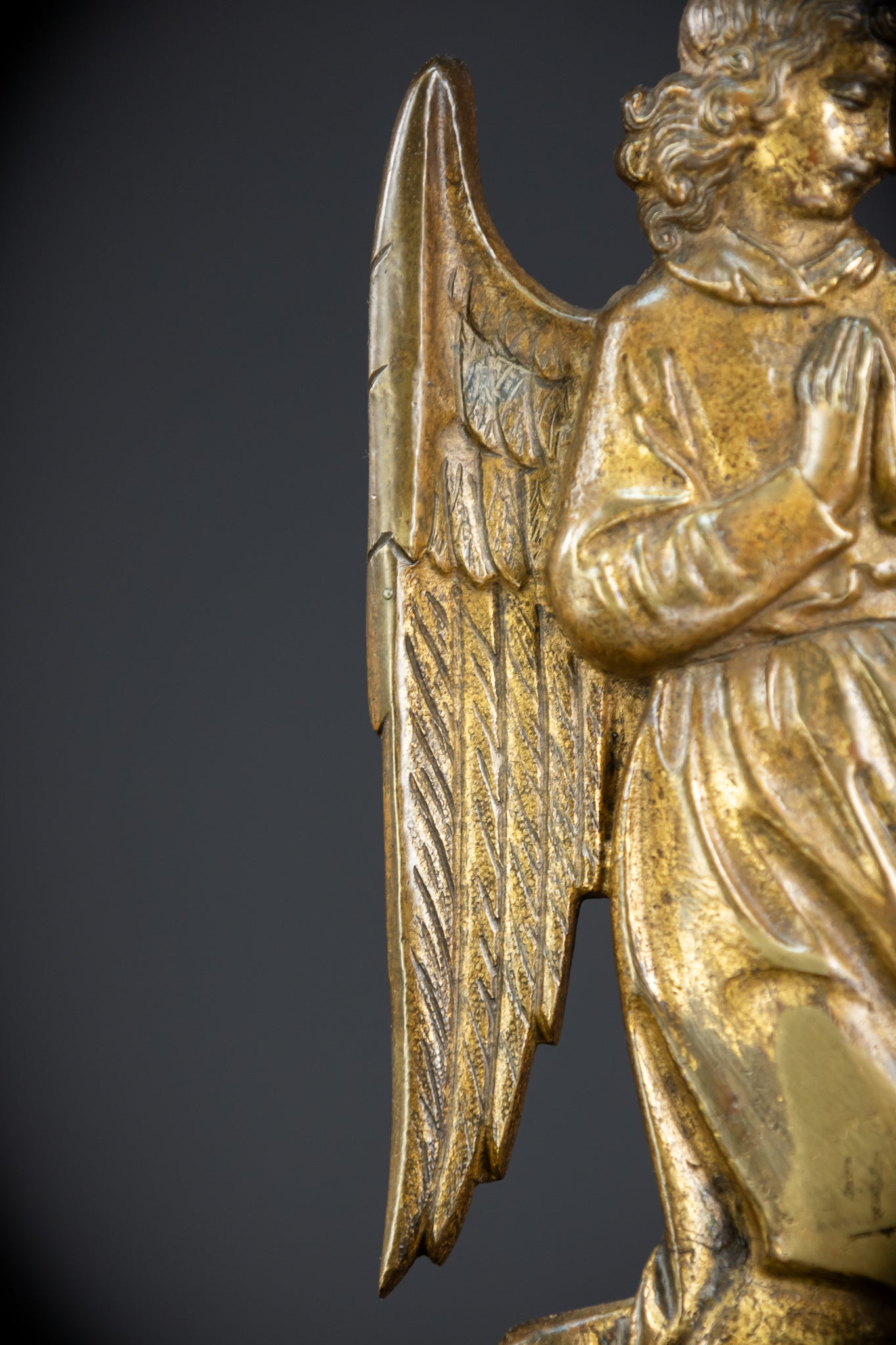 Pair Angel Sculptures | Antique Bronze 1800s | 11"