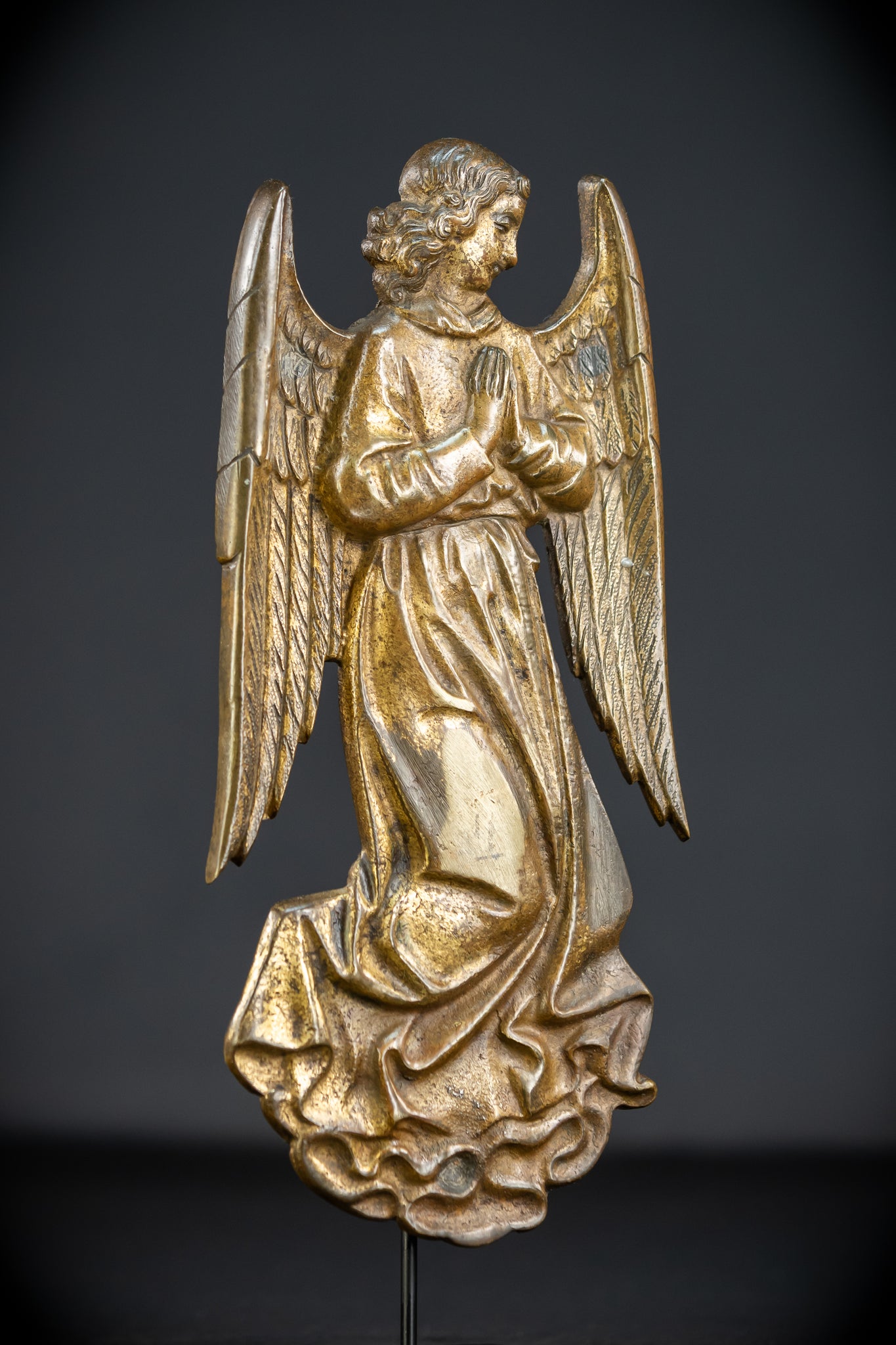 Pair Angel Sculptures | Antique Bronze 1800s | 11"