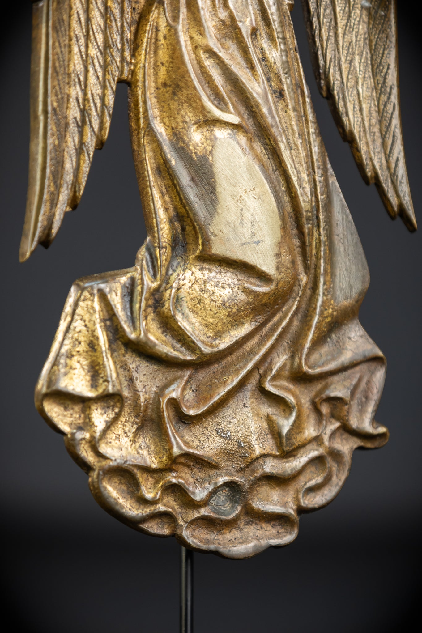 Pair Angel Sculptures | Antique Bronze 1800s | 11"