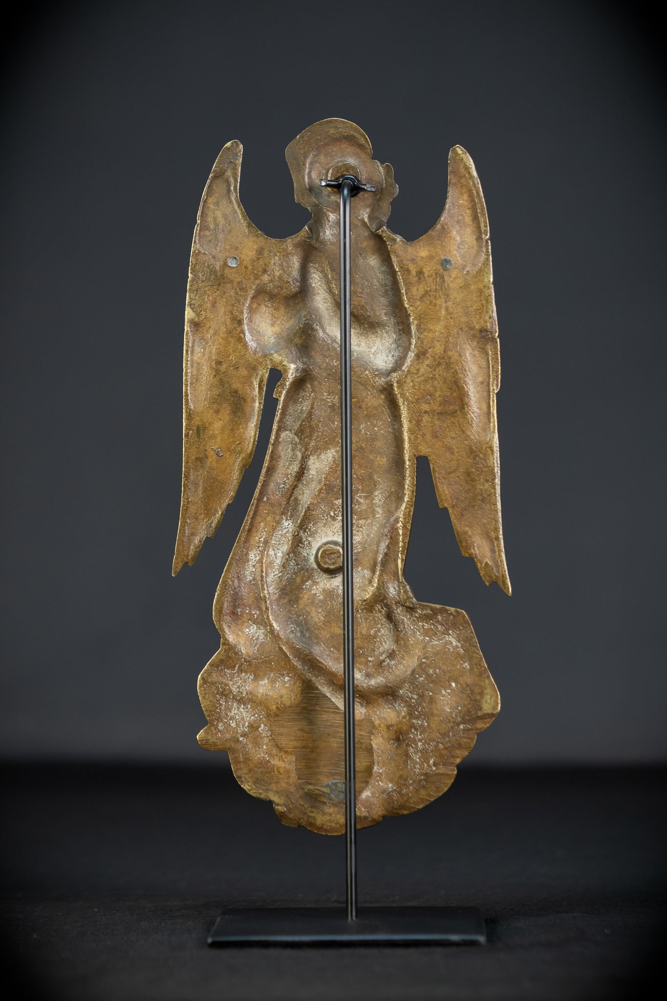 Pair Angel Sculptures | Antique Bronze 1800s | 11"