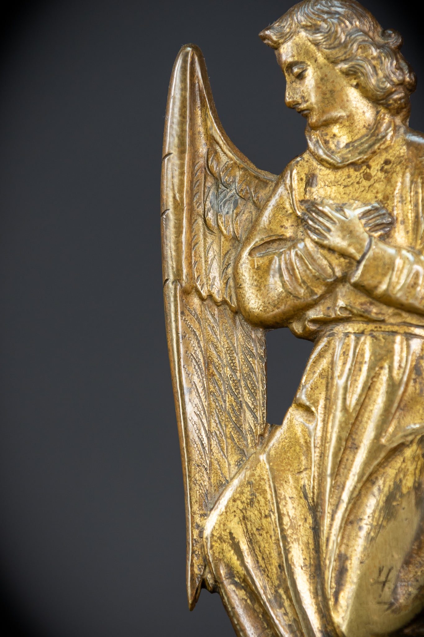 Pair Angel Sculptures | Antique Bronze 1800s | 11"