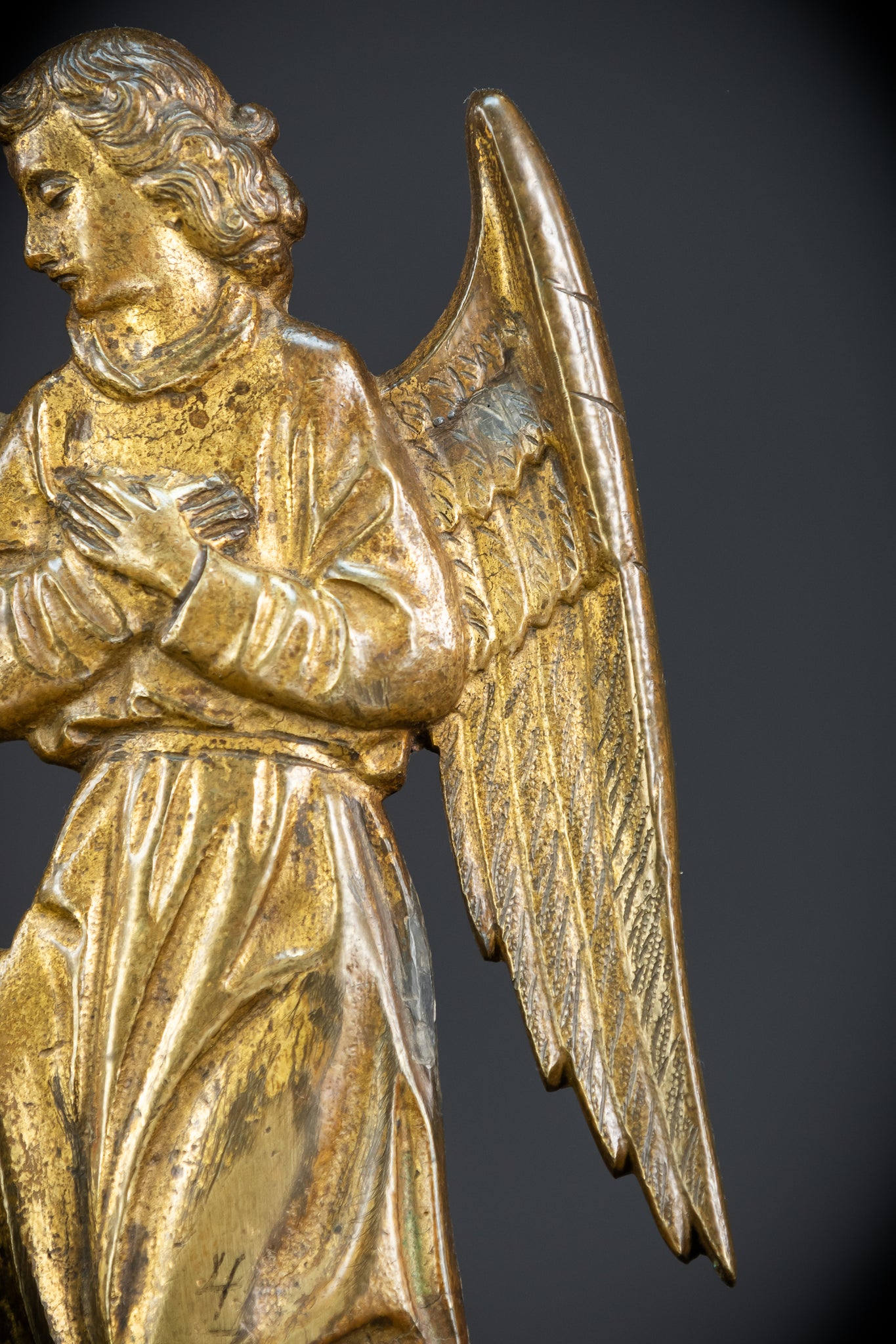 Pair Angel Sculptures | Antique Bronze 1800s | 11"