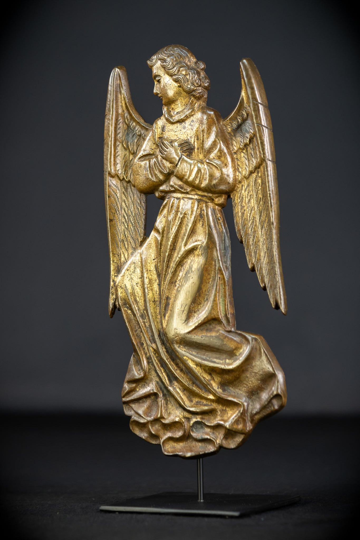 Pair Angel Sculptures | Antique Bronze 1800s | 11"