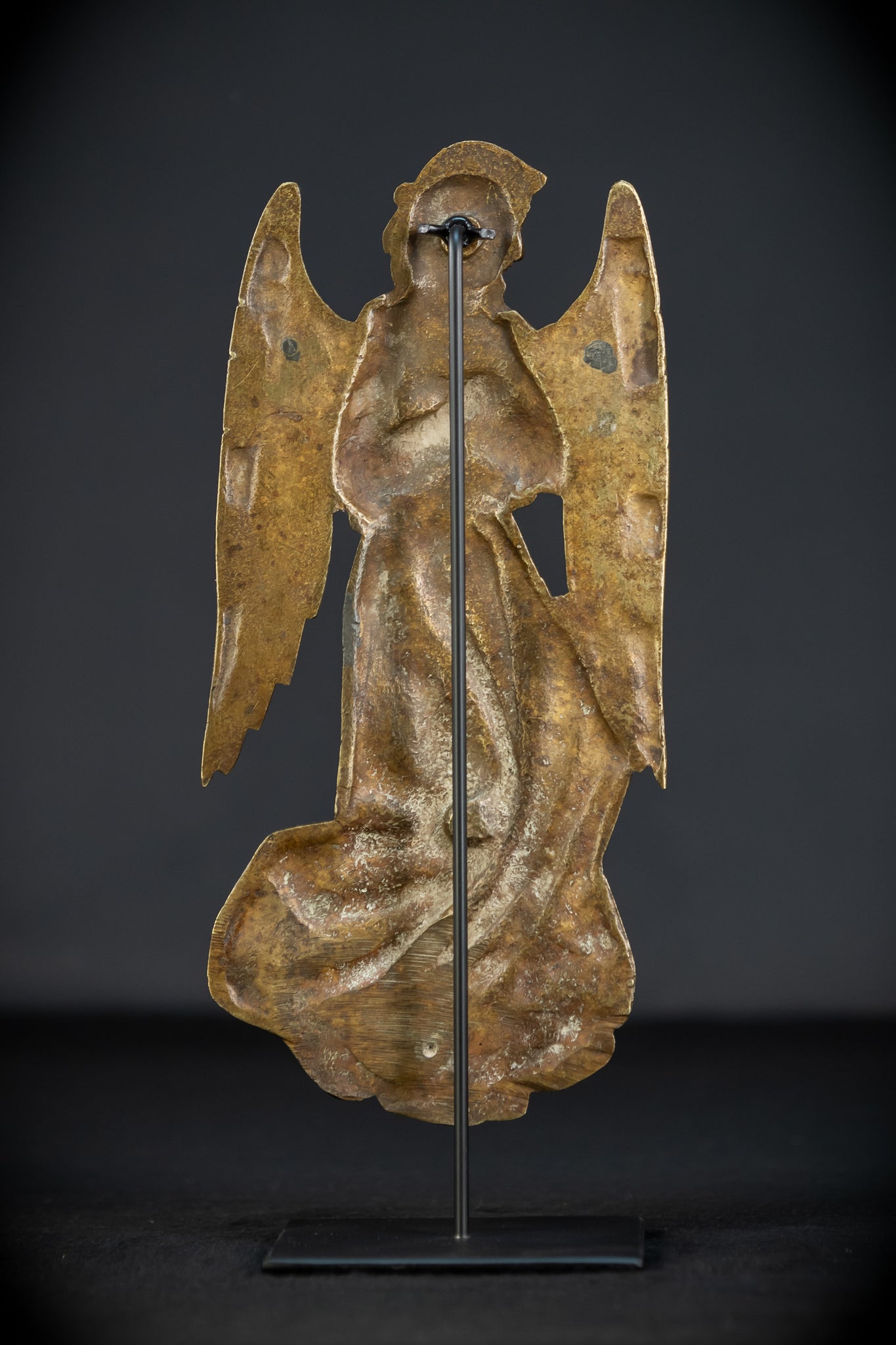 Pair Angel Sculptures | Antique Bronze 1800s | 11"