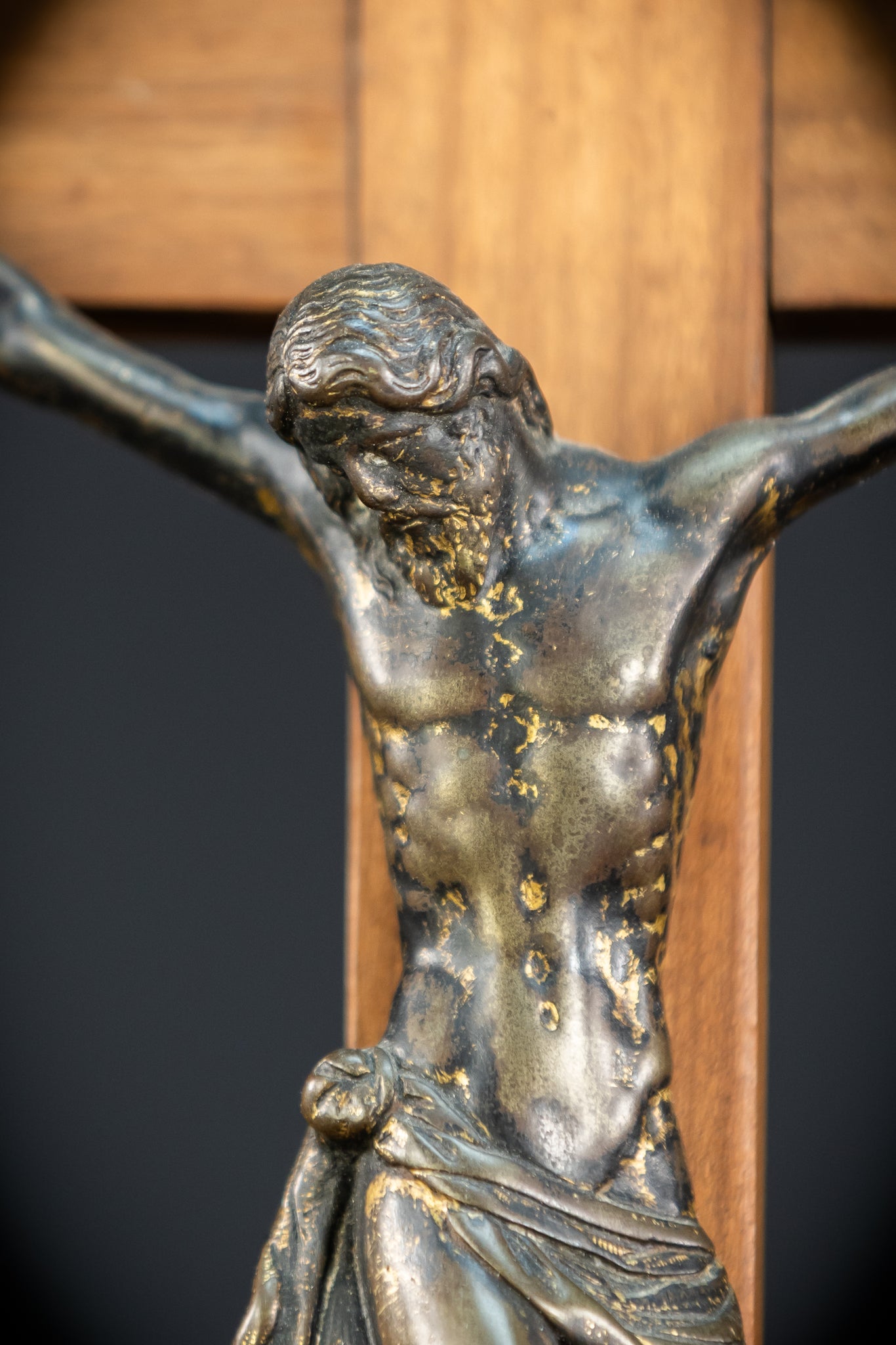 Renaissance Crucifix | Italian 1500s Bronze Corpus | 18.5"