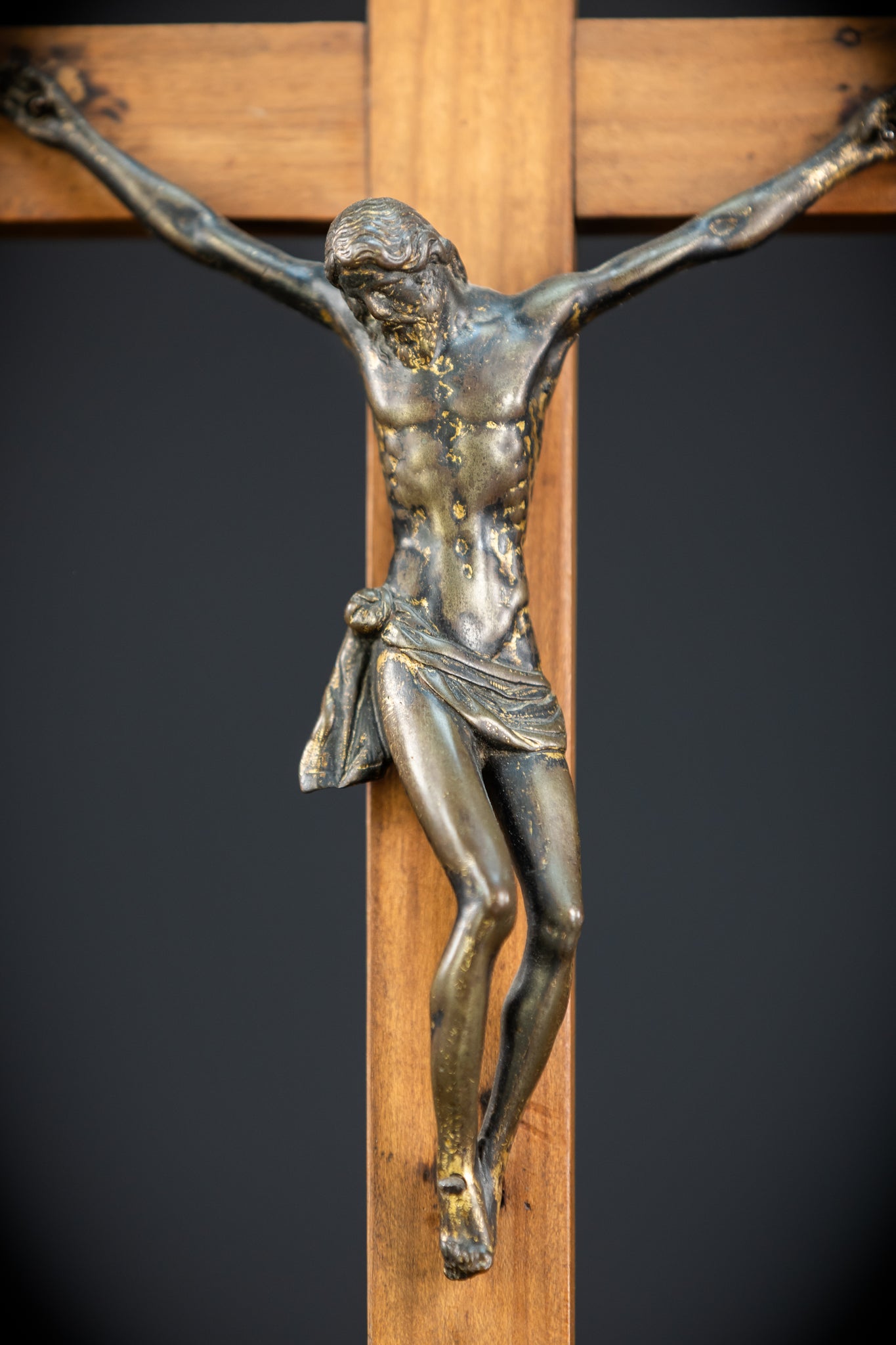 Renaissance Crucifix | Italian 1500s Bronze Corpus | 18.5"