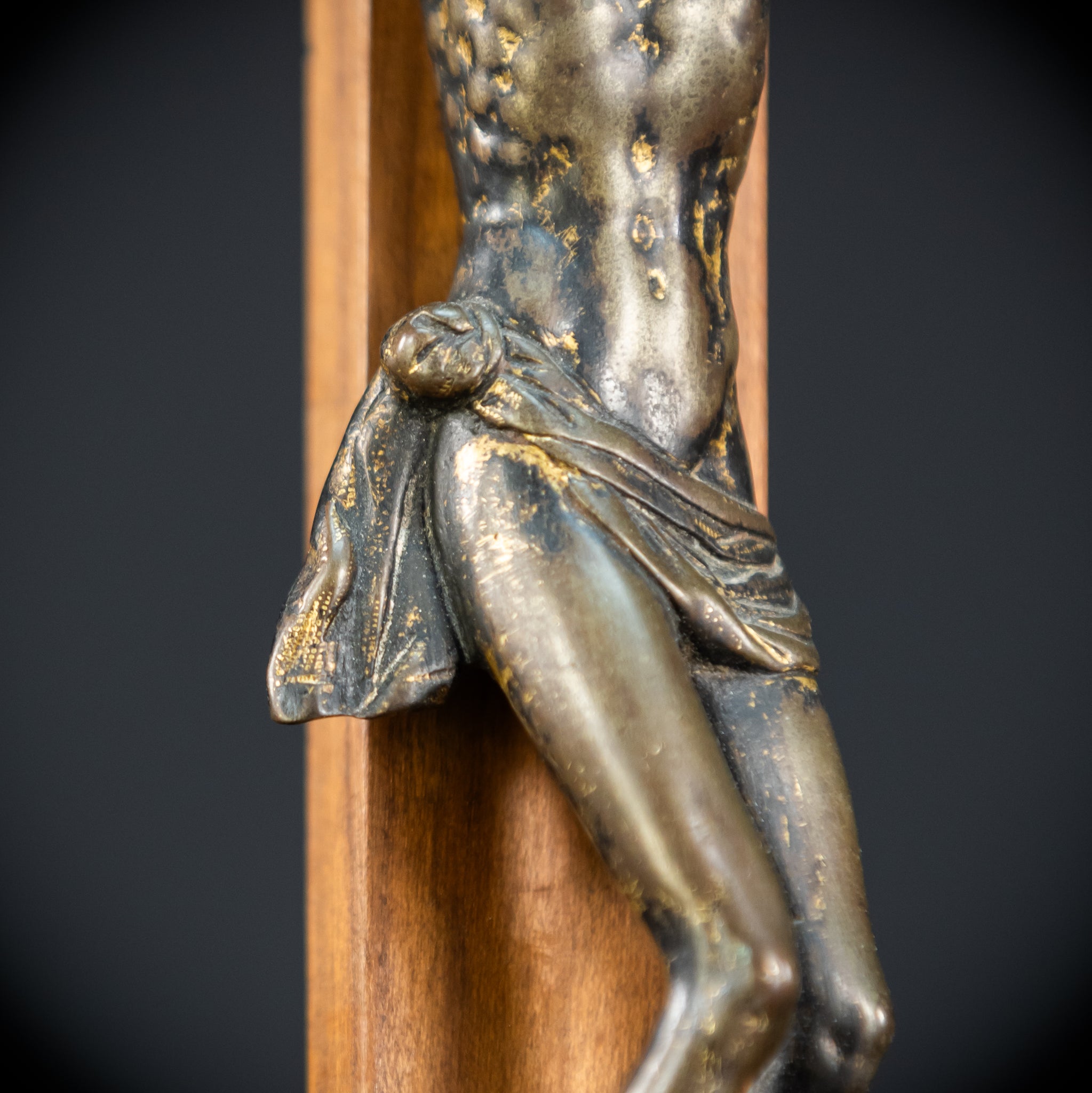 Renaissance Crucifix | Italian 1500s Bronze Corpus | 18.5"