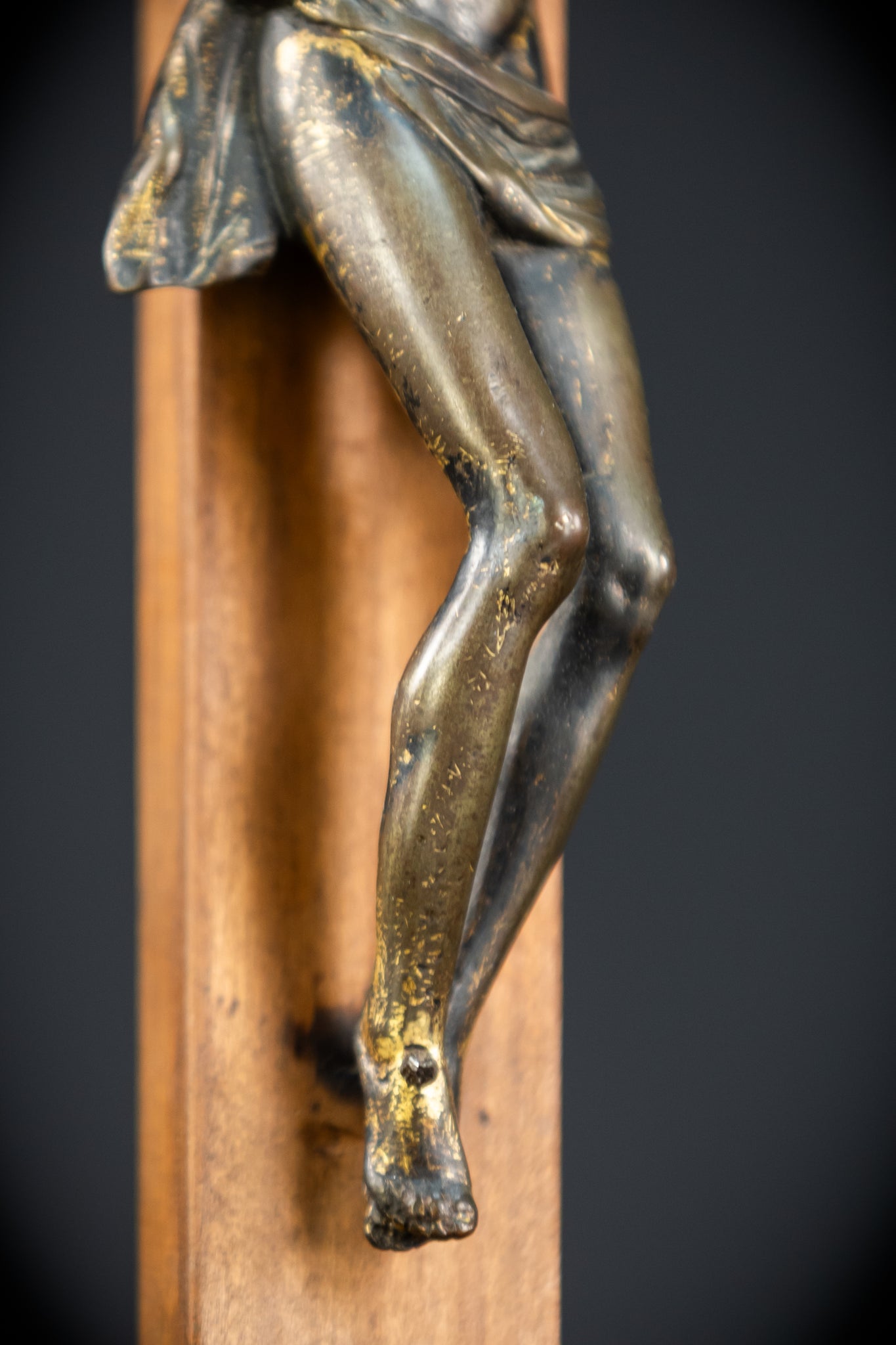 Renaissance Crucifix | Italian 1500s Bronze Corpus | 18.5"