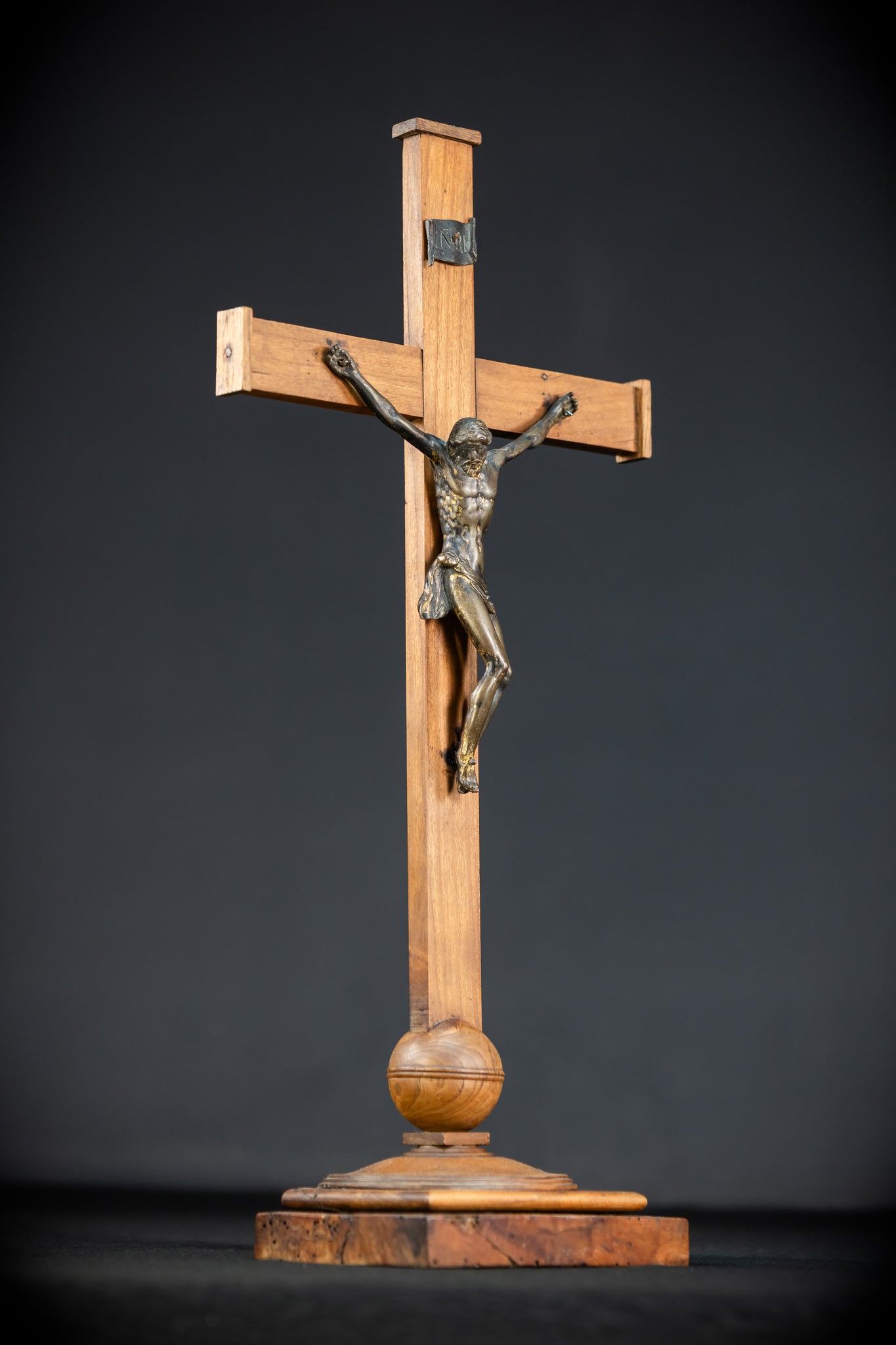 Renaissance Crucifix | Italian 1500s Bronze Corpus | 18.5"