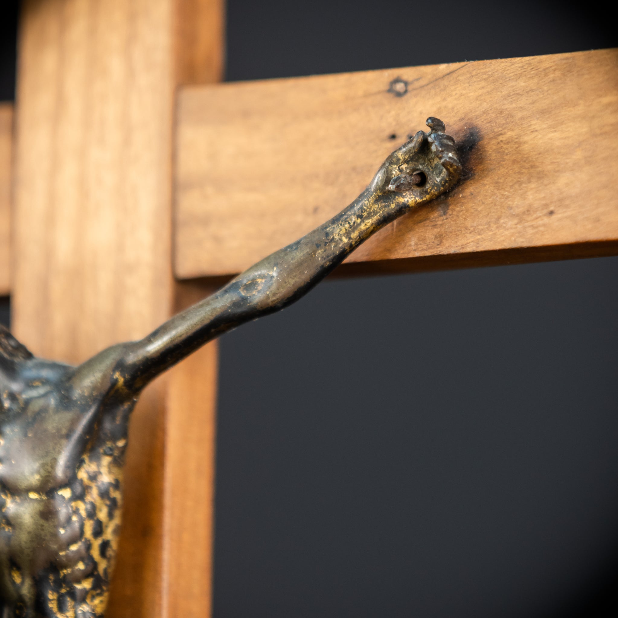 Renaissance Crucifix | Italian 1500s Bronze Corpus | 18.5"