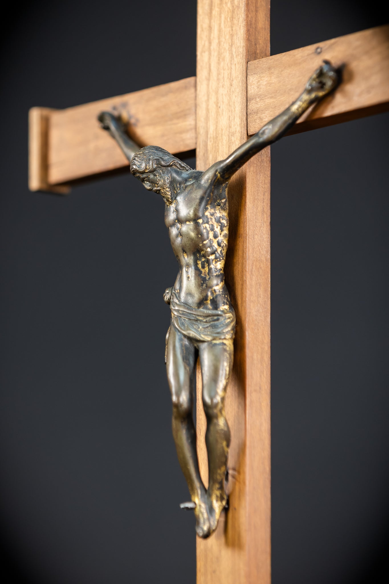 Renaissance Crucifix | Italian 1500s Bronze Corpus | 18.5"