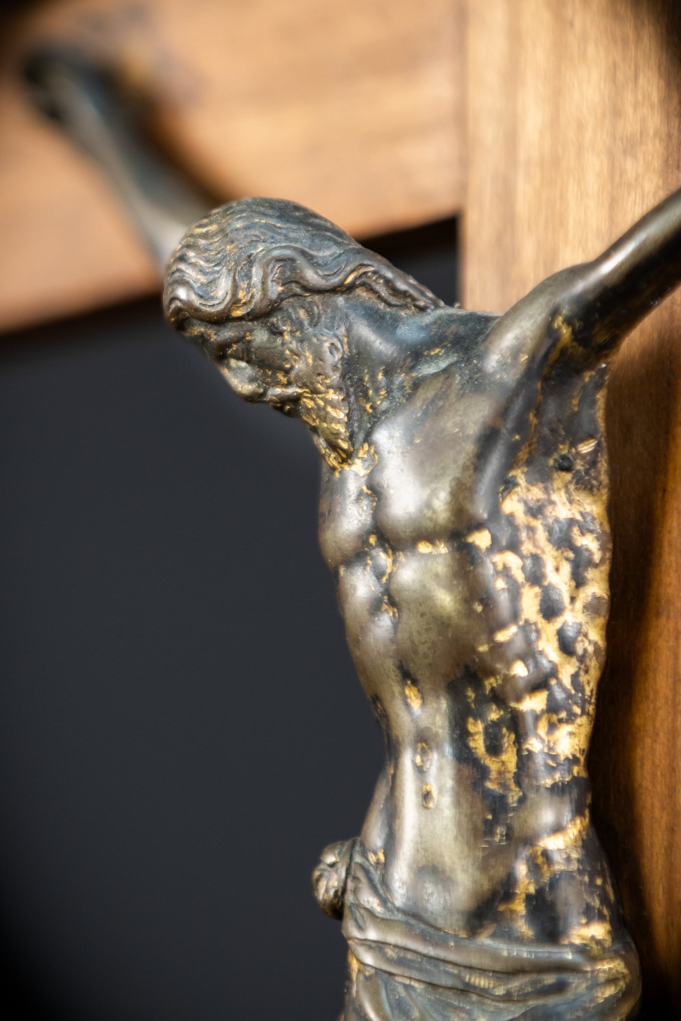 Renaissance Crucifix | Italian 1500s Bronze Corpus | 18.5"