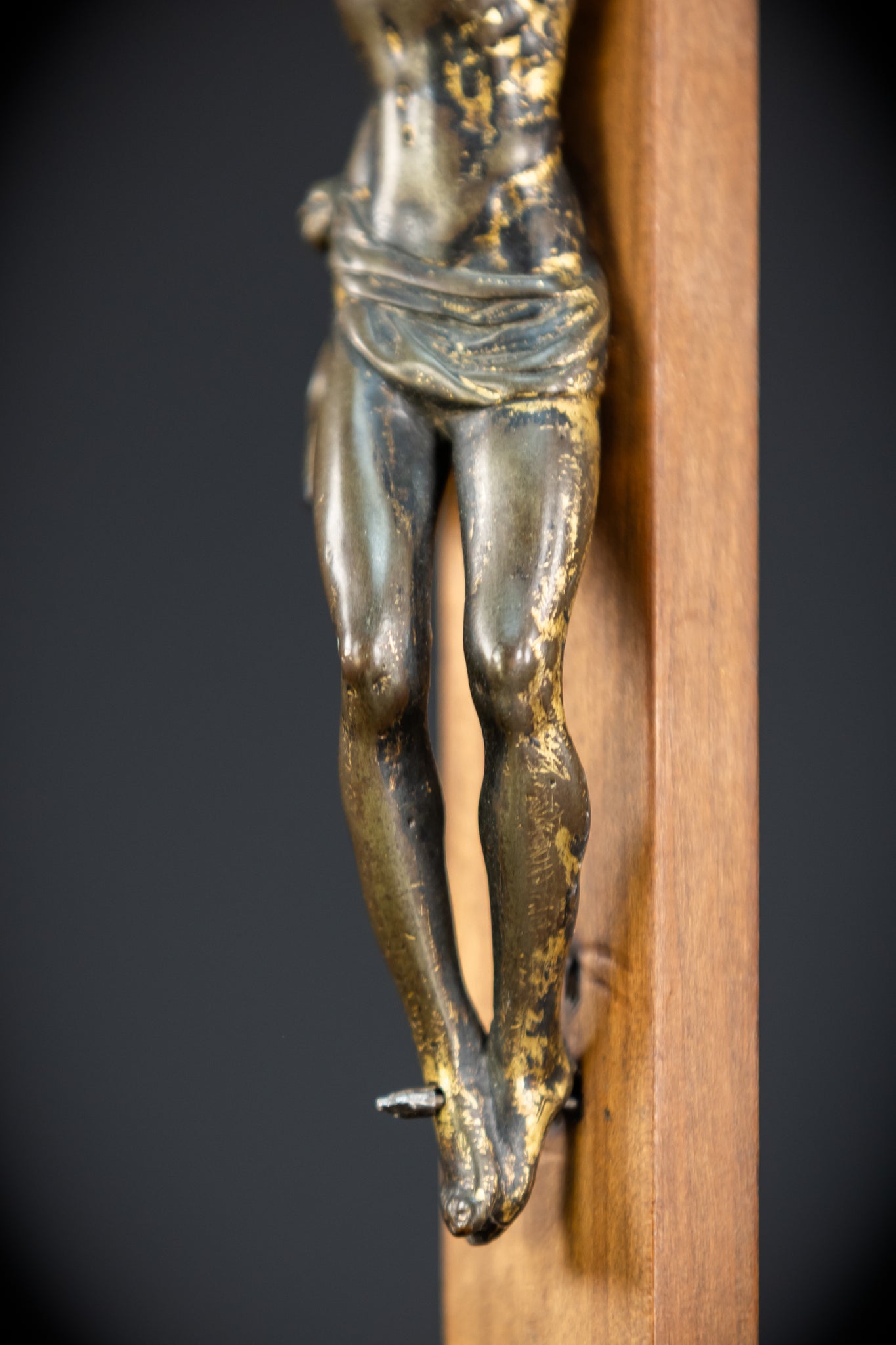 Renaissance Crucifix | Italian 1500s Bronze Corpus | 18.5"