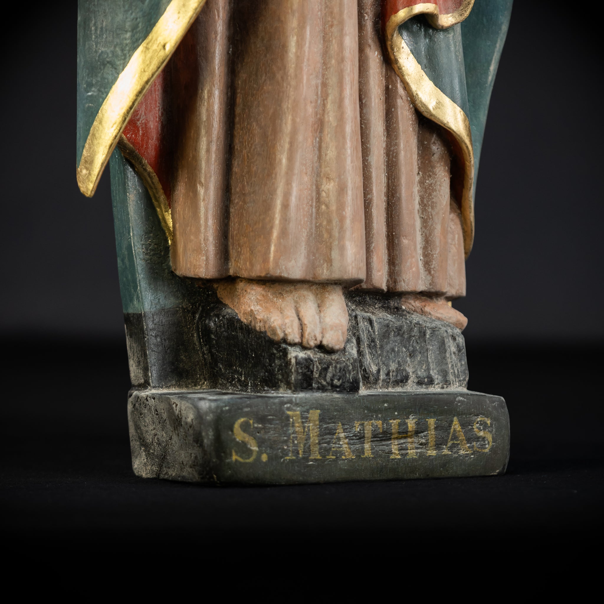 RARE Gothic Saint Matthias Statue | 1500s | 24.2”