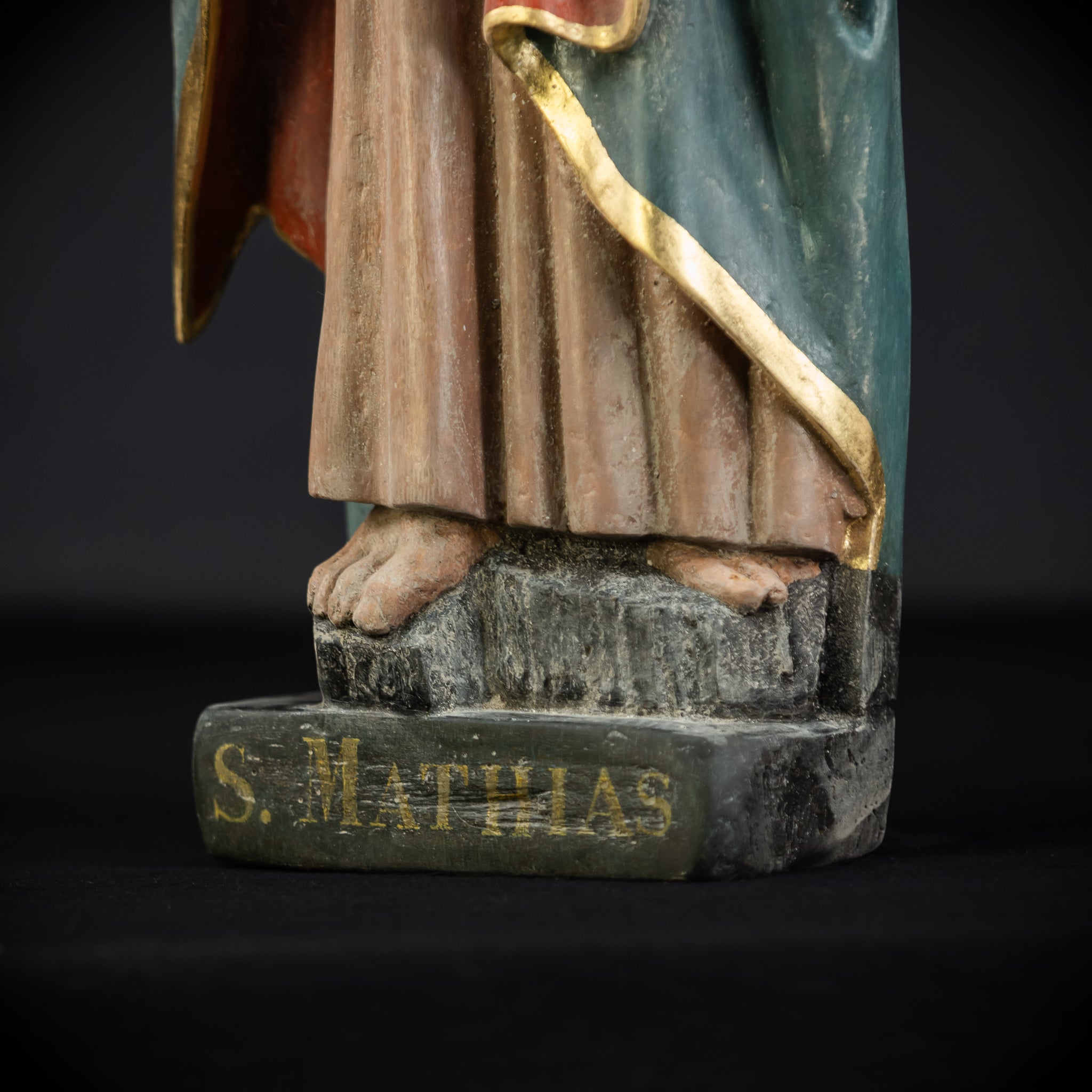 RARE Gothic Saint Matthias Statue | 1500s | 24.2”