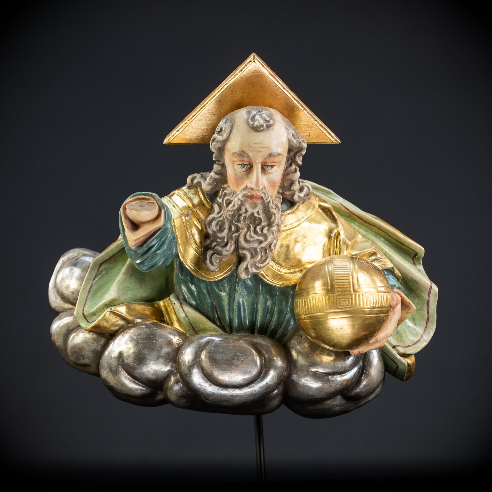 God The Father Sculpture | 1700s Antique | 15" / 38 cm