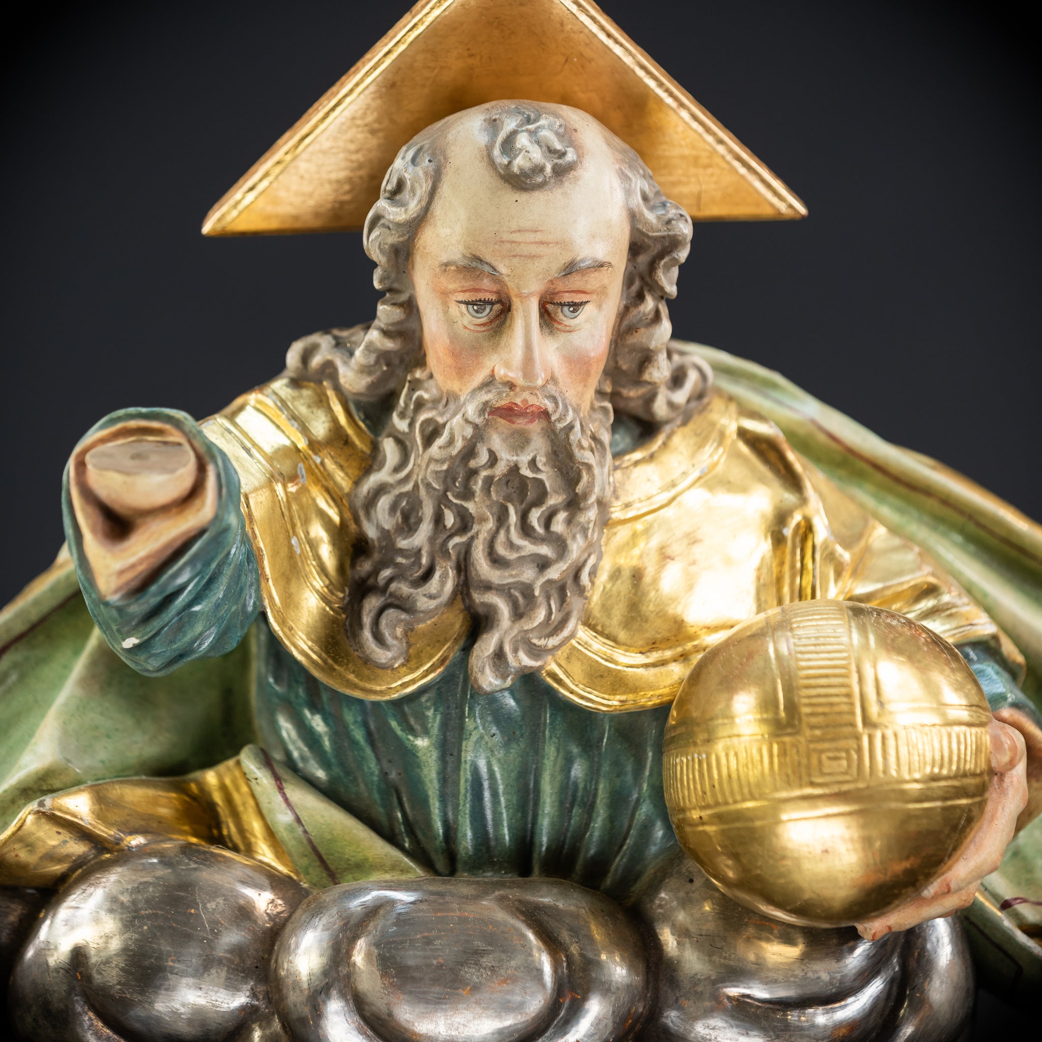 God The Father Sculpture | 1700s Antique | 15" / 38 cm