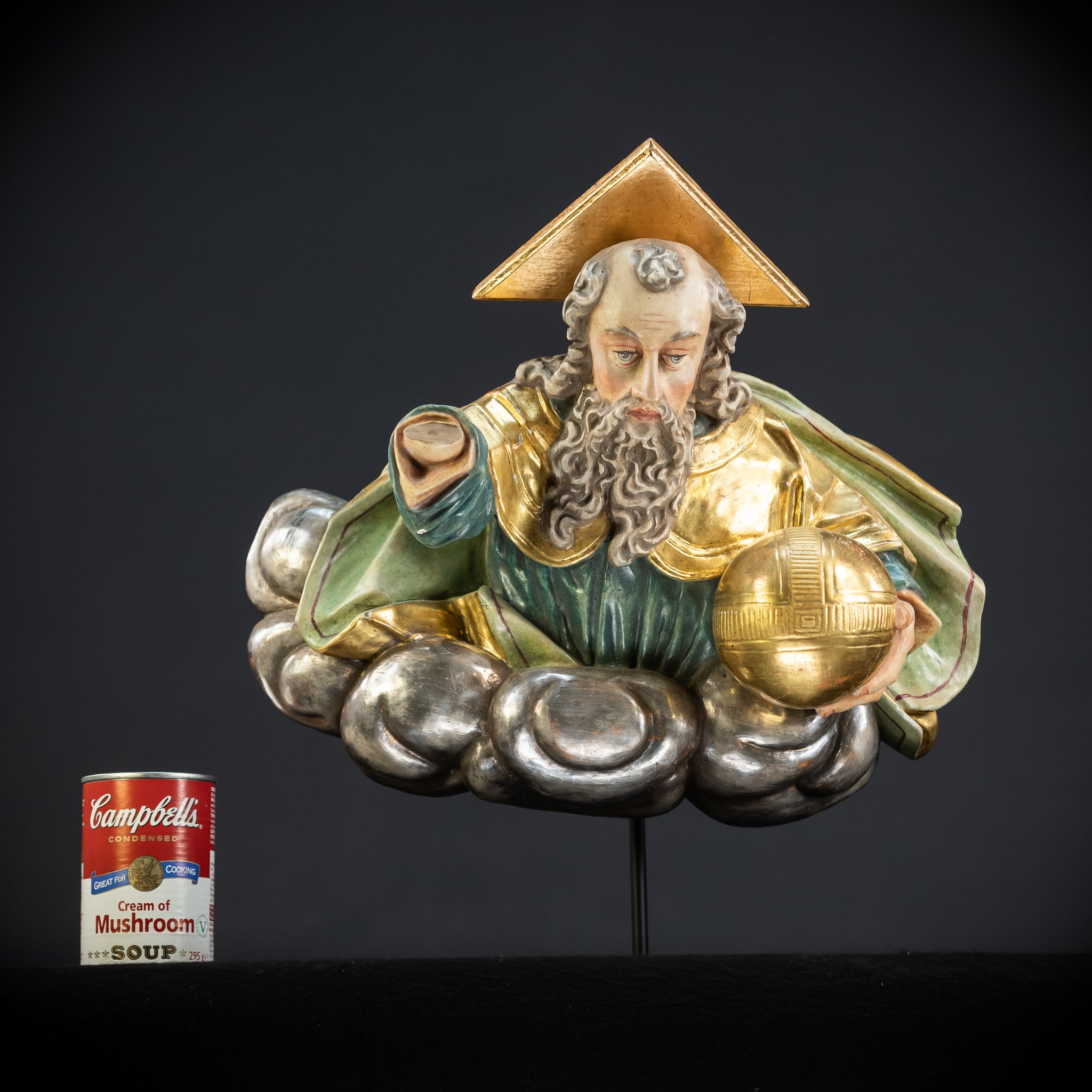 God The Father Sculpture | 1700s Antique | 15" / 38 cm