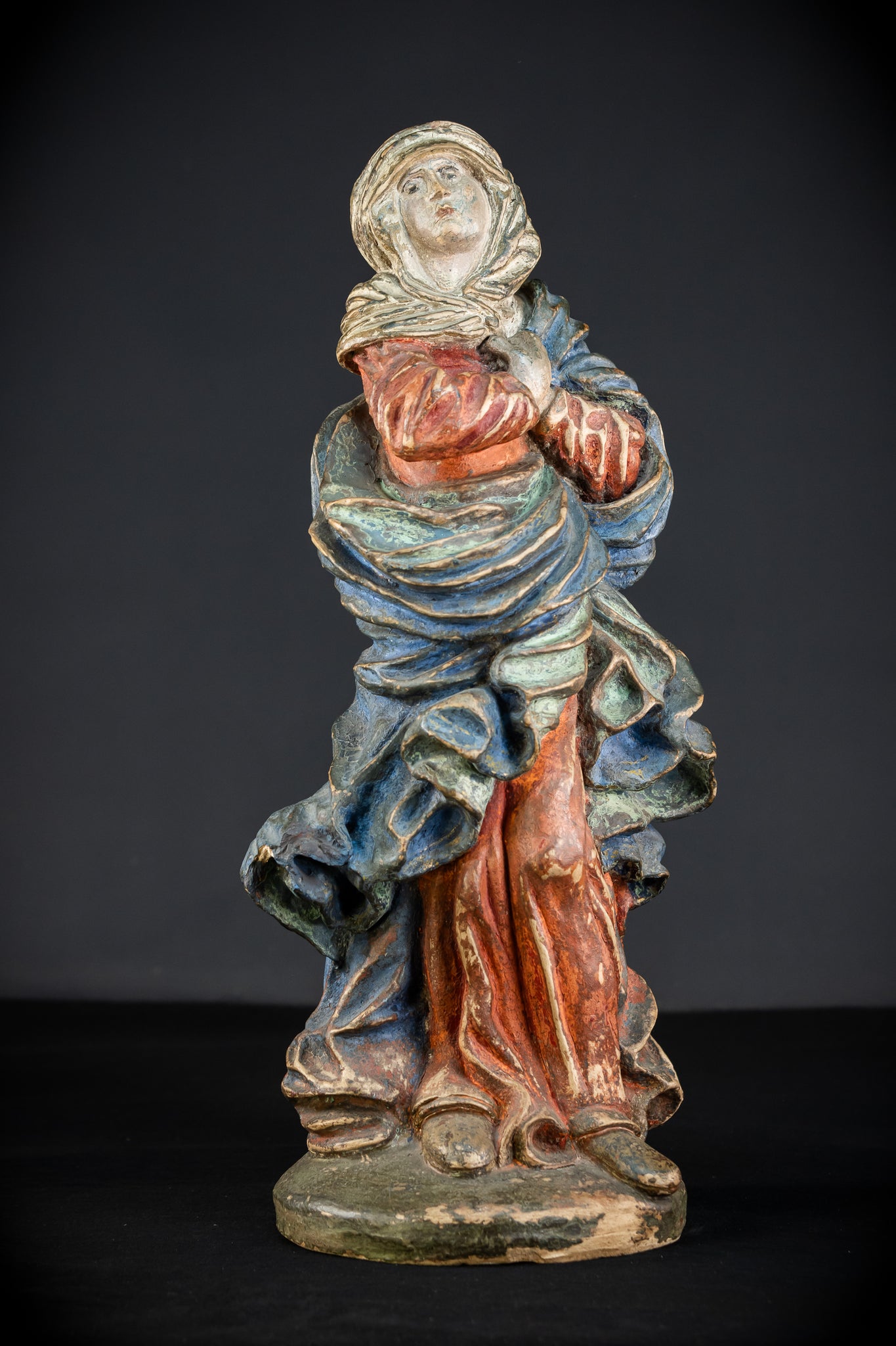 Mater Dolorosa Terracotta Statue | 1700s Baroque | 23.6"