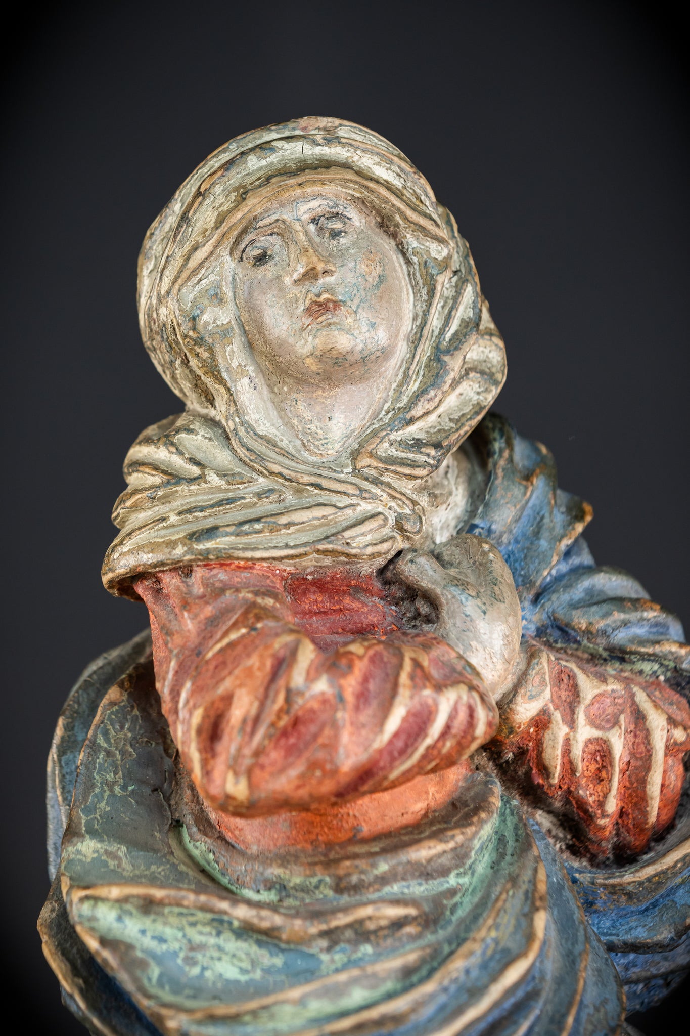 Mater Dolorosa Terracotta Statue | 1700s Baroque | 23.6"