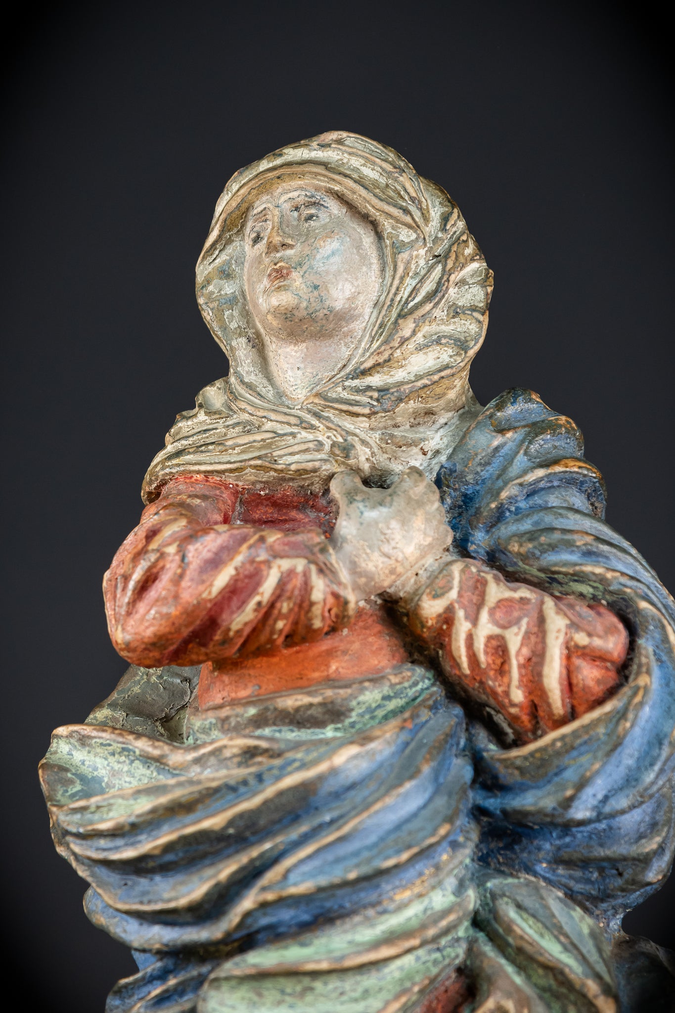 Mater Dolorosa Terracotta Statue | 1700s Baroque | 23.6"