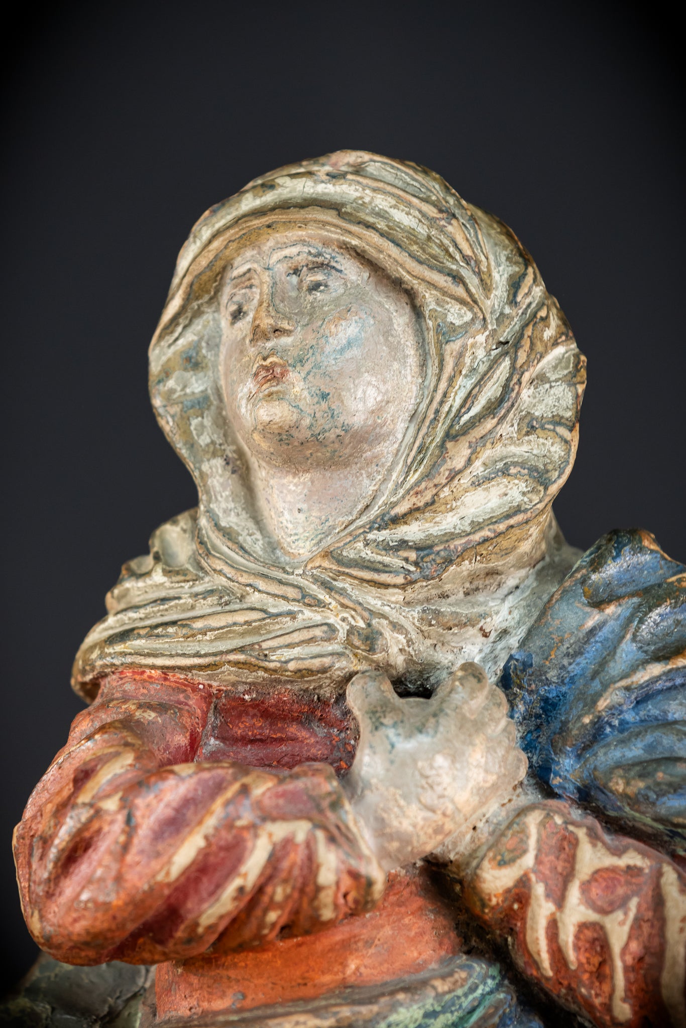 Mater Dolorosa Terracotta Statue | 1700s Baroque | 23.6"