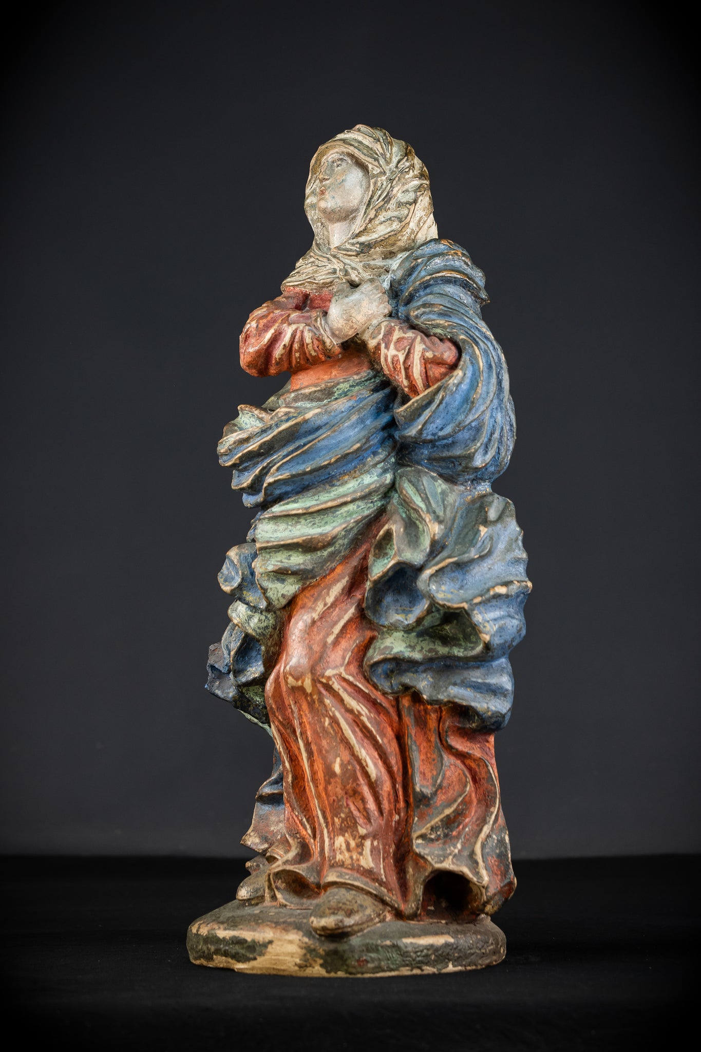 Mater Dolorosa Terracotta Statue | 1700s Baroque | 23.6"
