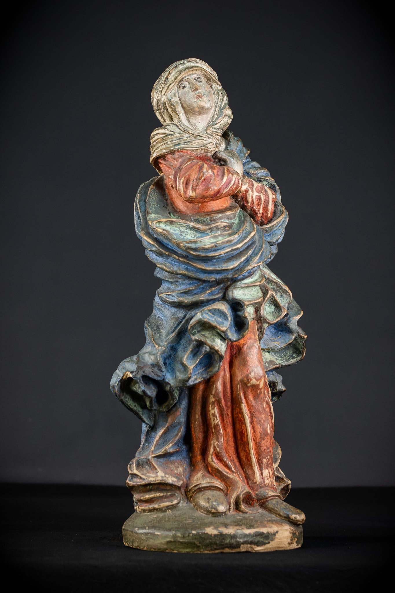 Mater Dolorosa Terracotta Statue | 1700s Baroque | 23.6"