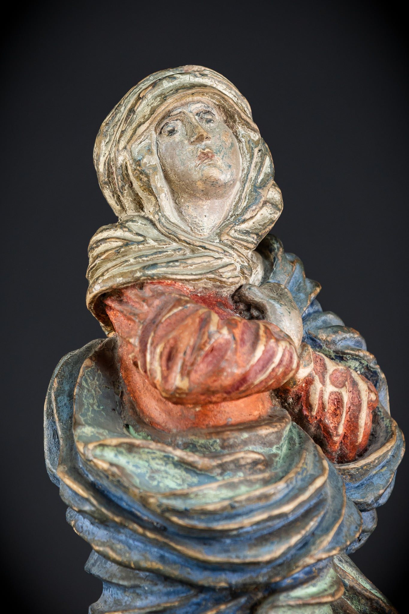Mater Dolorosa Terracotta Statue | 1700s Baroque | 23.6"