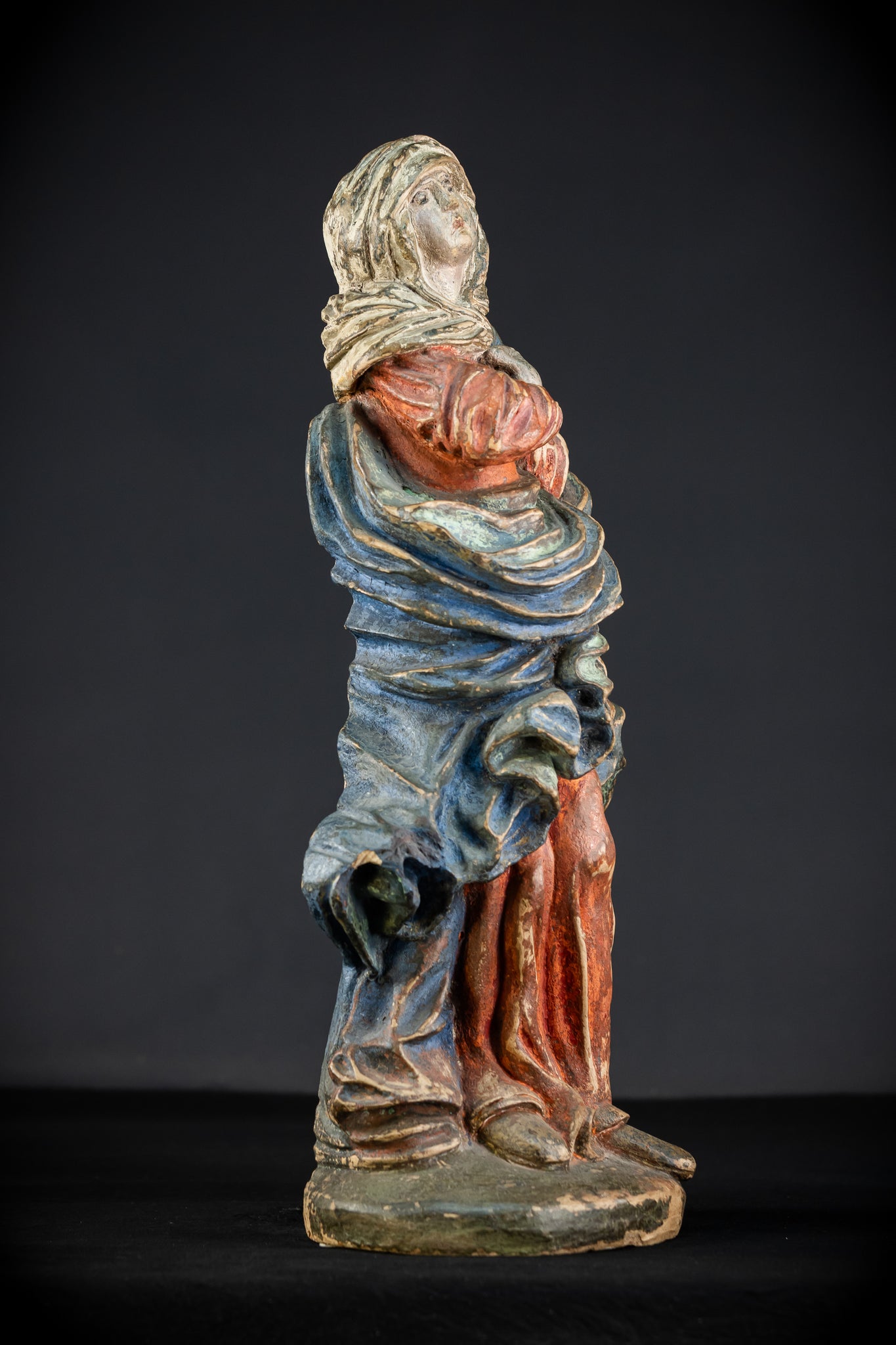 Mater Dolorosa Terracotta Statue | 1700s Baroque | 23.6"