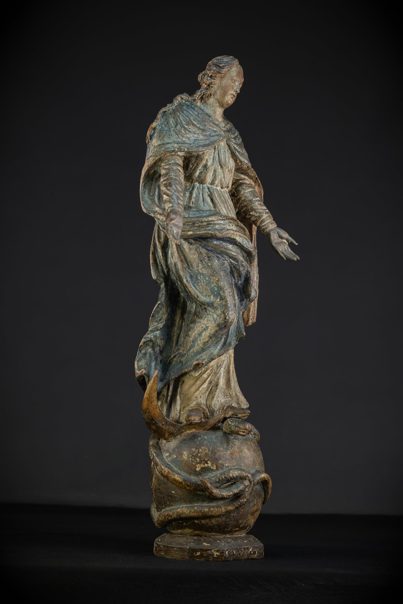 Virgin Mary Wooden Statue | 1700s Antique | 30” / 77 cm