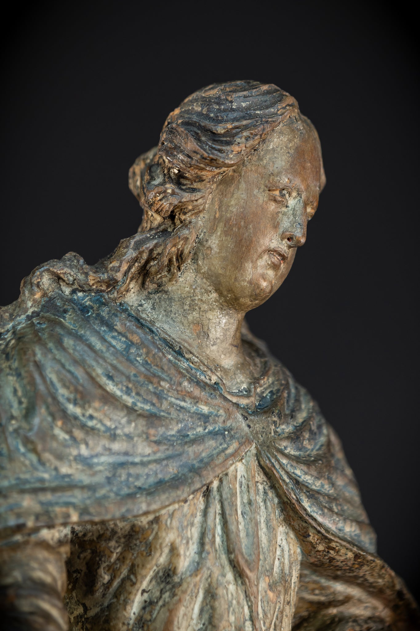 Virgin Mary Wooden Statue | 1700s Antique | 30” / 77 cm