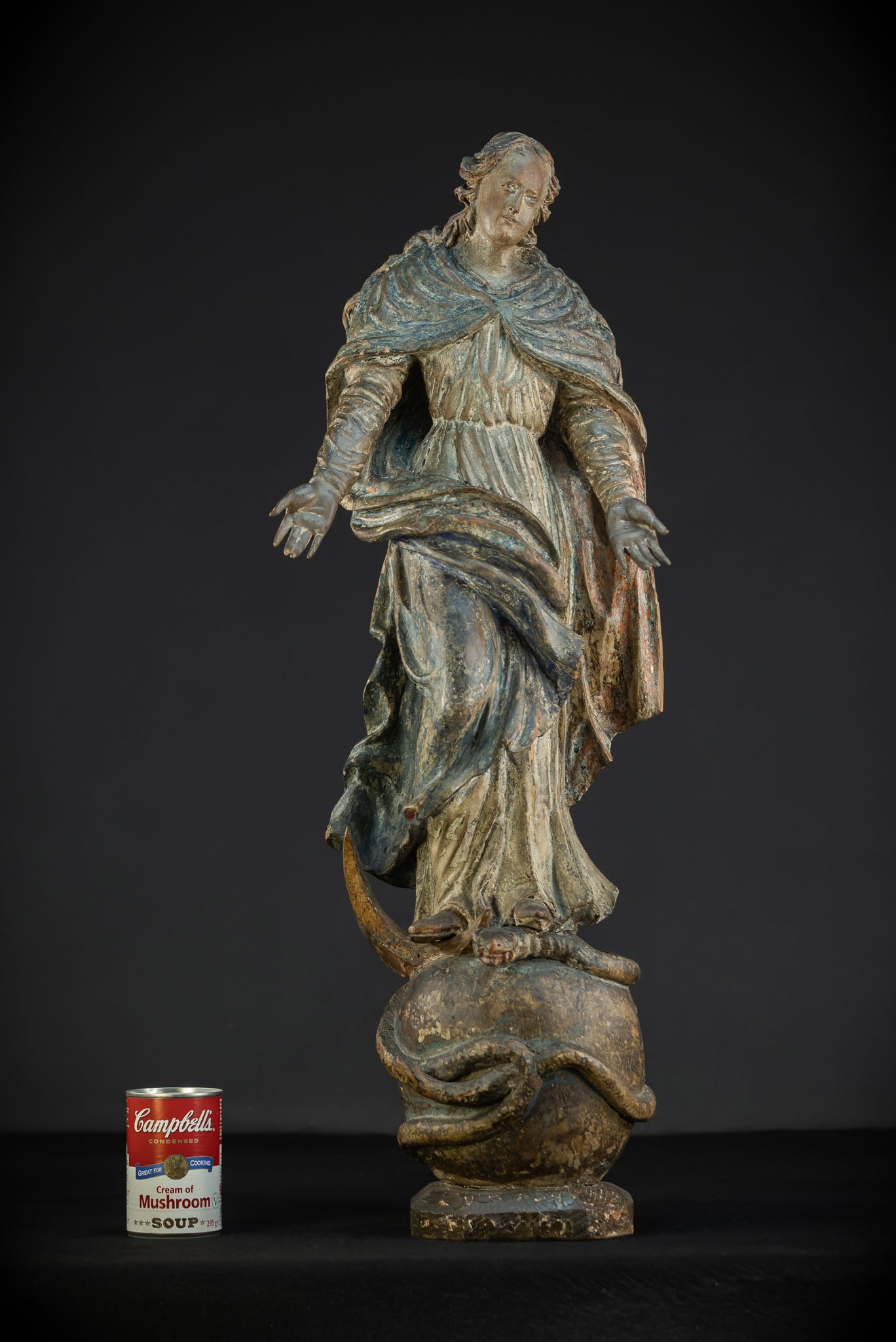 Virgin Mary Wooden Statue | 1700s Antique | 30” / 77 cm