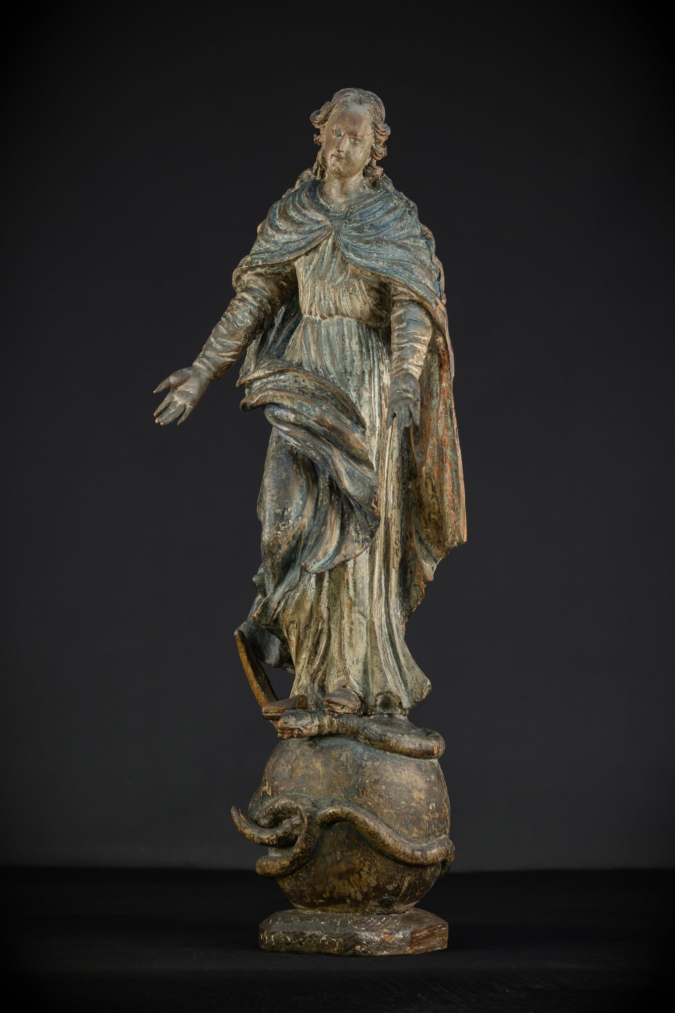 Virgin Mary Wooden Statue | 1700s Antique | 30” / 77 cm