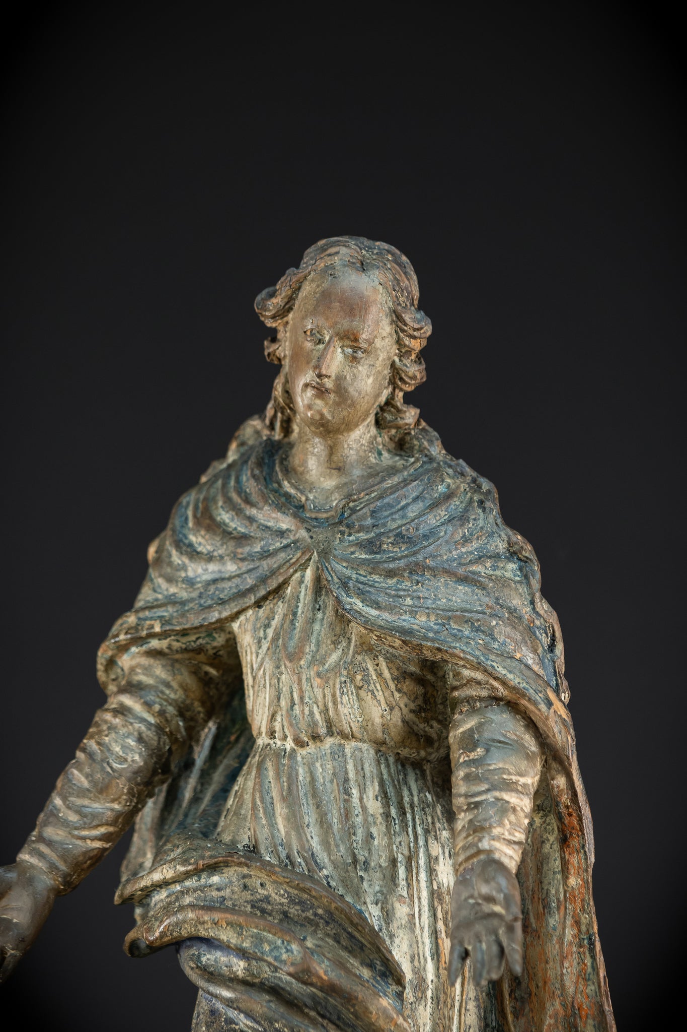 Virgin Mary Wooden Statue | 1700s Antique | 30” / 77 cm