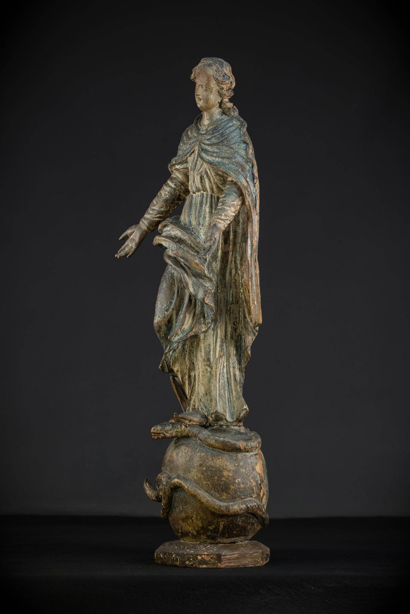 Virgin Mary Wooden Statue | 1700s Antique | 30” / 77 cm