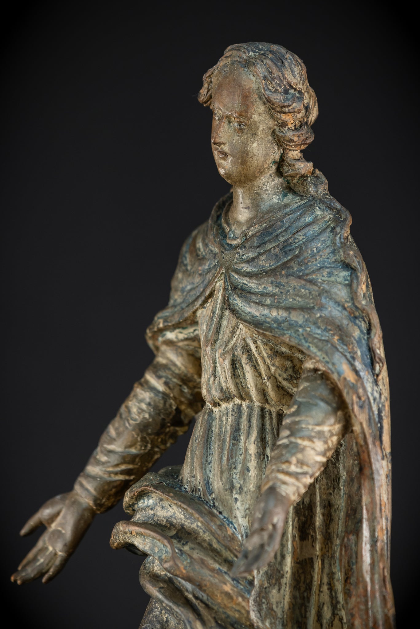 Virgin Mary Wooden Statue | 1700s Antique | 30” / 77 cm