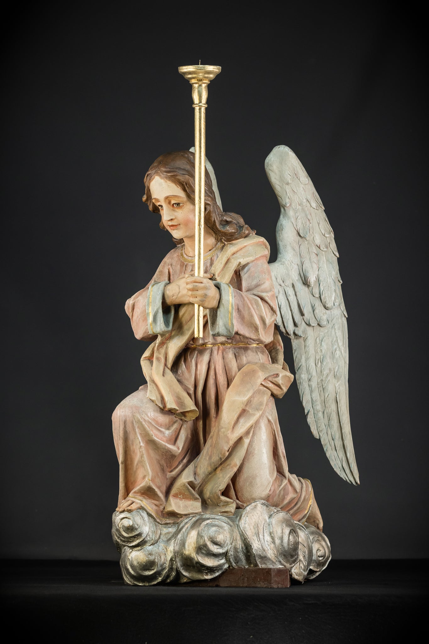 Pair of Angel Statues | 1800s Antique | 33.9" / 86 cm